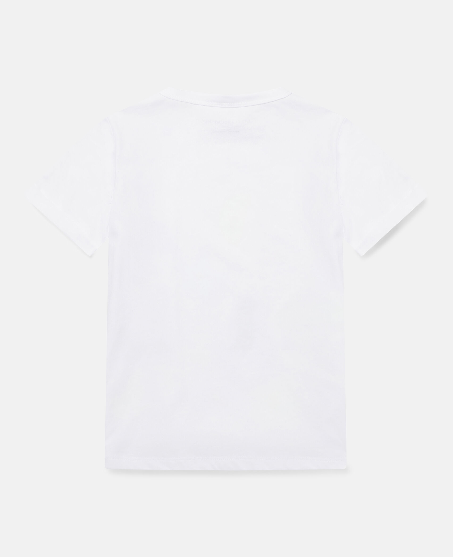 Glitter Sticker Cotton T‐Shirt-White-large image number 1