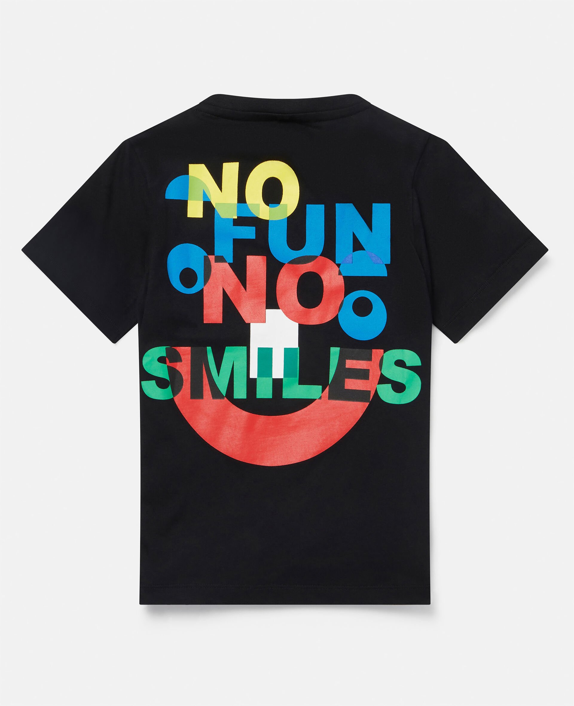 No Smiles No Fun Print Cotton T‐Shirt -Black-large image number 3