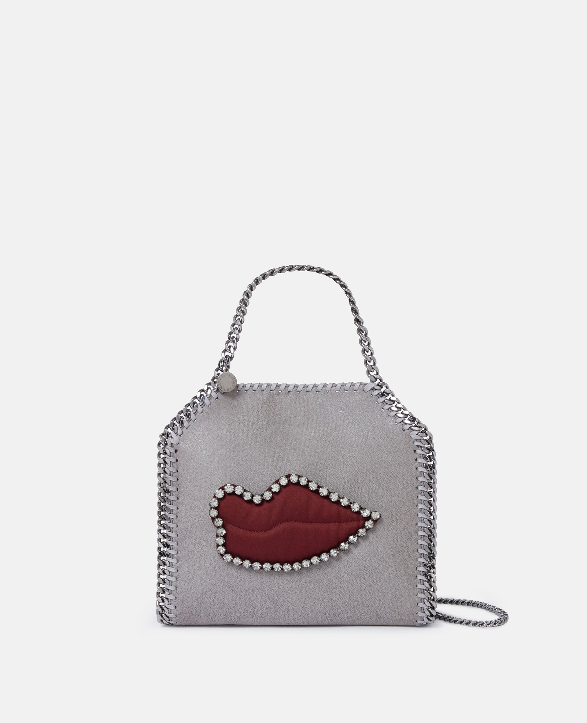 Falabella Mini Tote Bag mit Lippen-Applikation-Grau-large image number 0