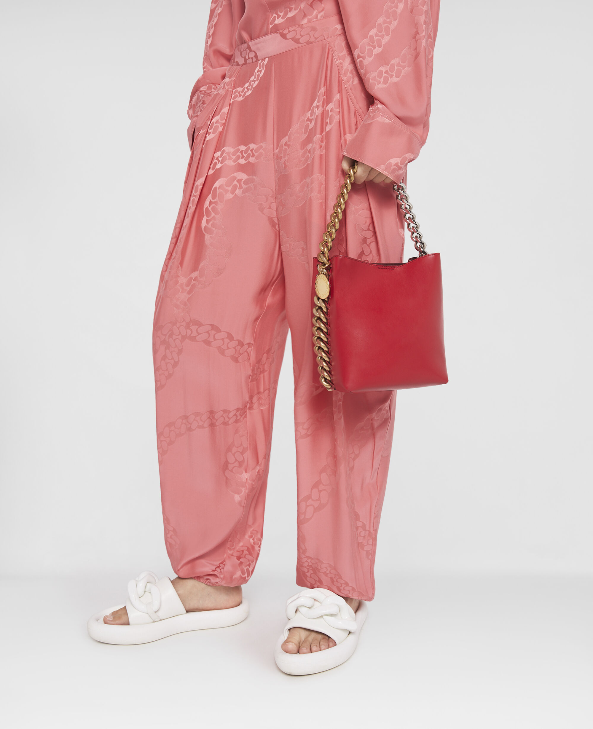 Women Bright Red Frayme Bucket Bag | Stella McCartney US