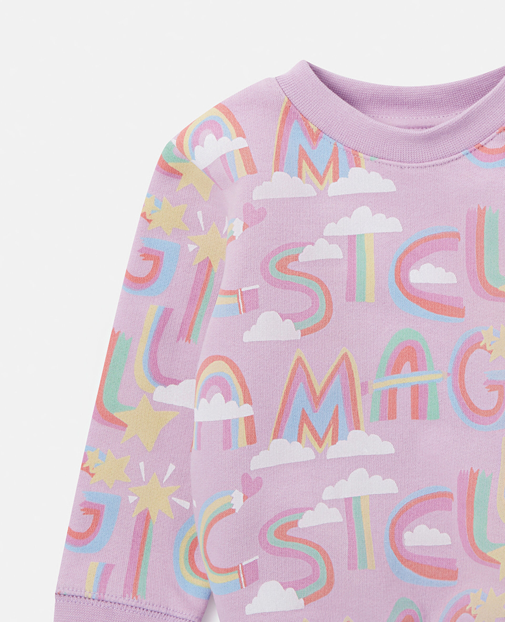 Rainbow Magic Print Sweatshirt-Purple-large image number 1