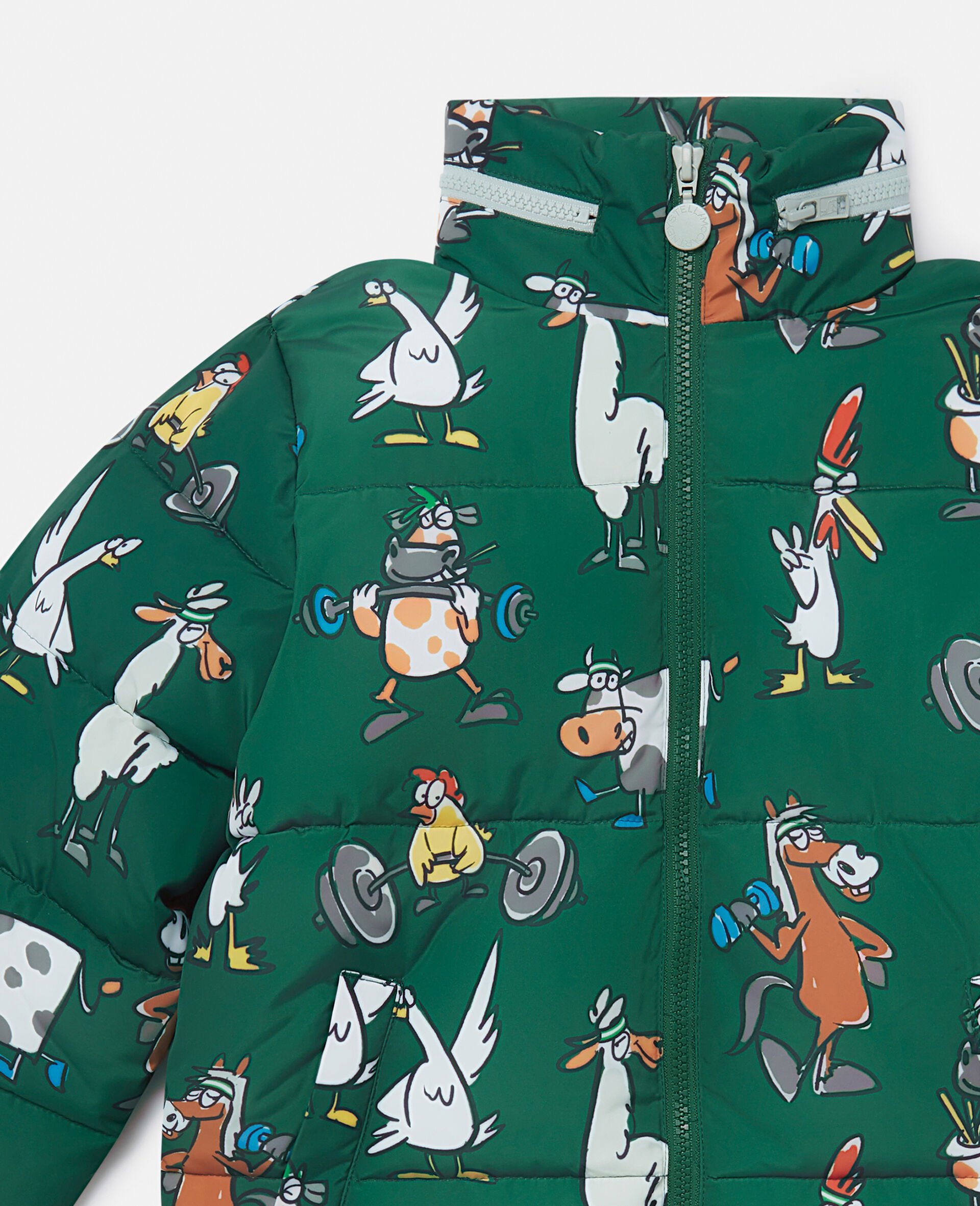Farmyard Print Puffer Jacket -Multicolour-large Farmyard Print Puffer Jacket -Multicolour-large image number 1