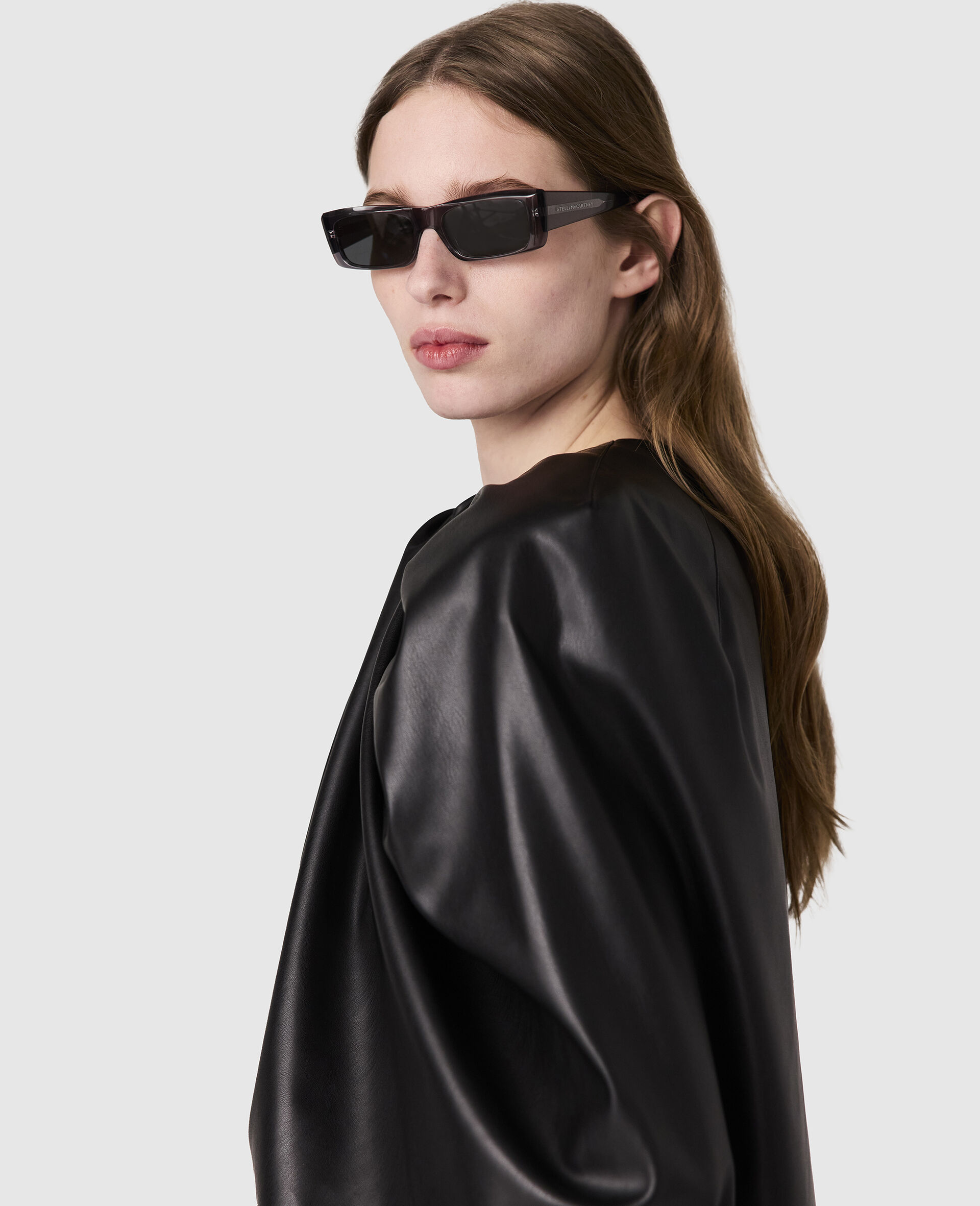 Wrapped Cape-Front Ruched Top-Black-large image number 5