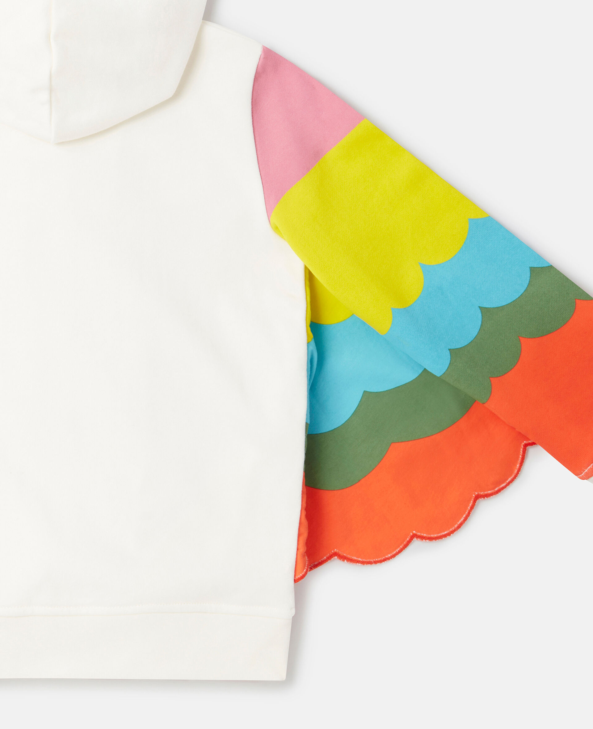 Parrot Embroidery Hoodie with Wings-White-large image number 3