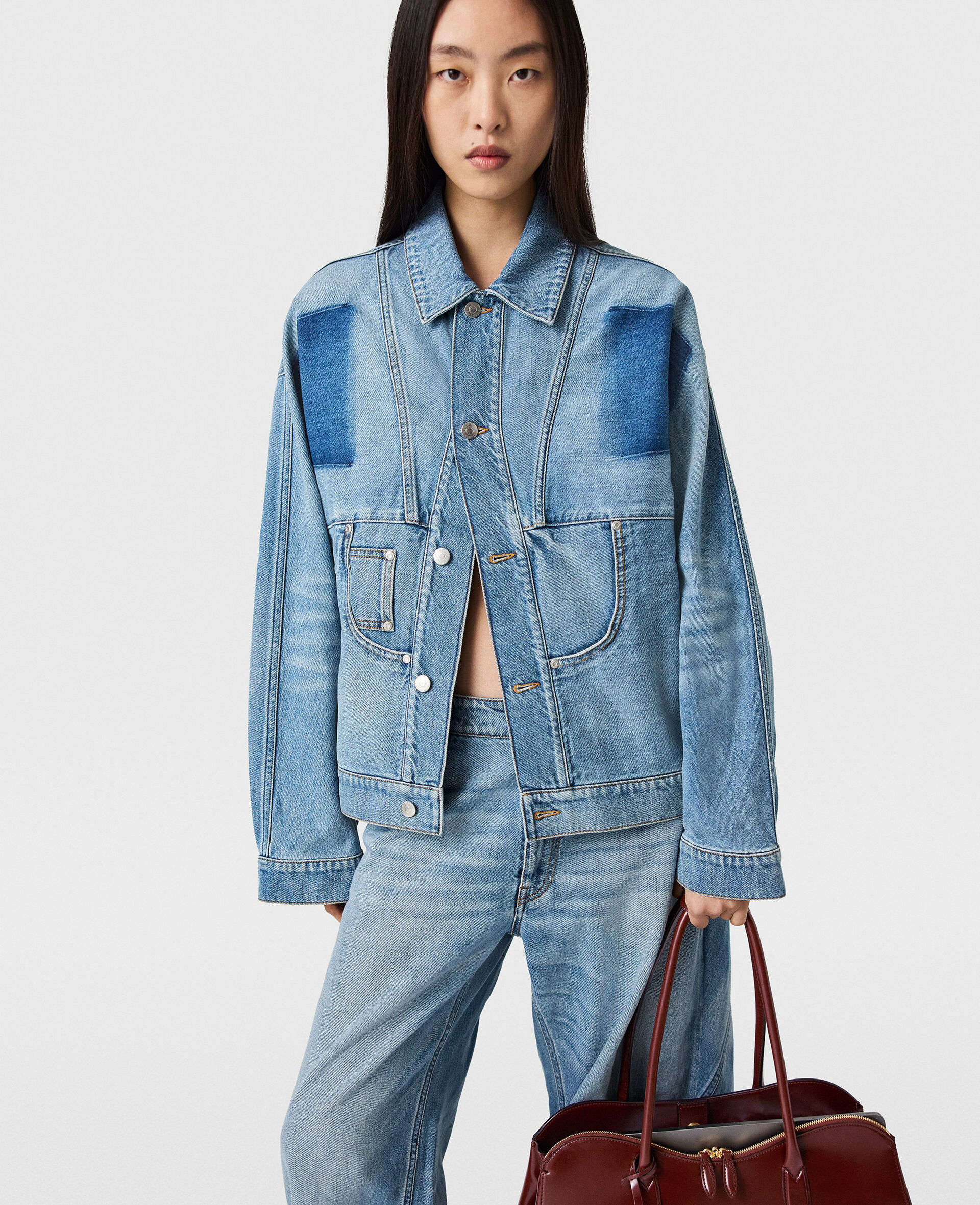 Deconstructed Denim Jacket-Blue-medium