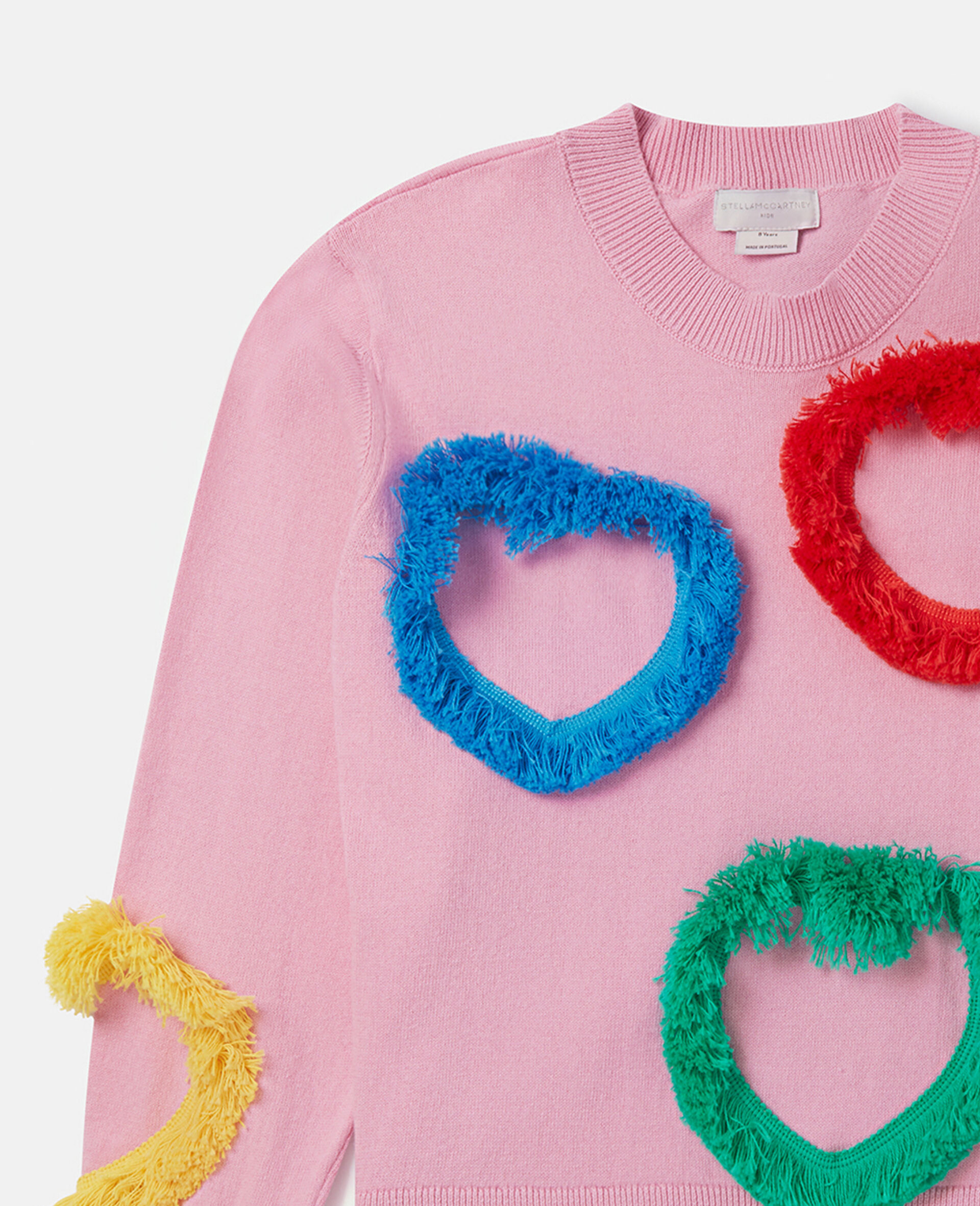 Fringed Heart Sweatshirt-Pink-large Fringed Heart Sweatshirt-Pink-large image number 1