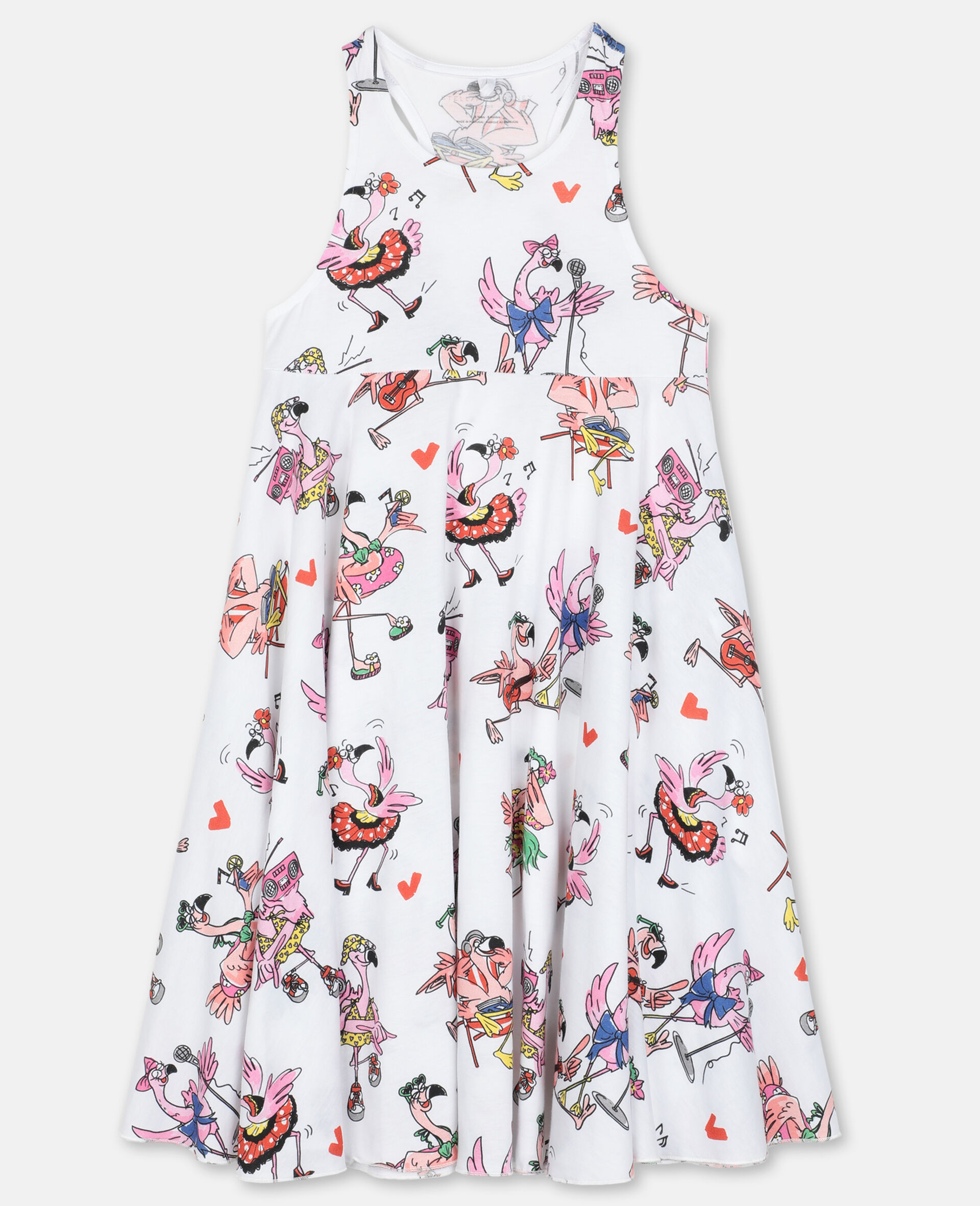 Flamingo Cotton Party Dress-Multicolour-large image number 0