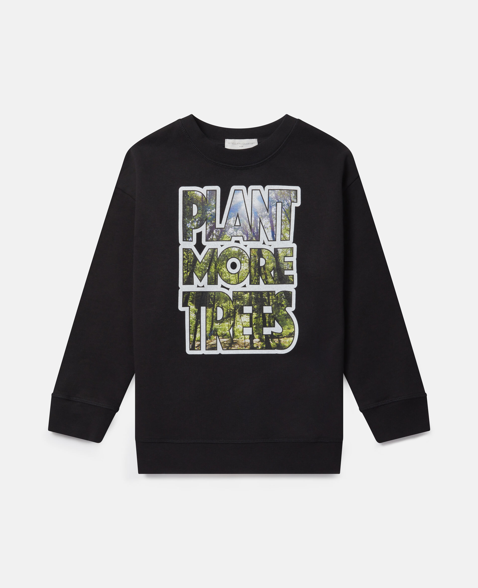Sweat-shirt oversize en polaire « Plant More Trees »-Noir-large