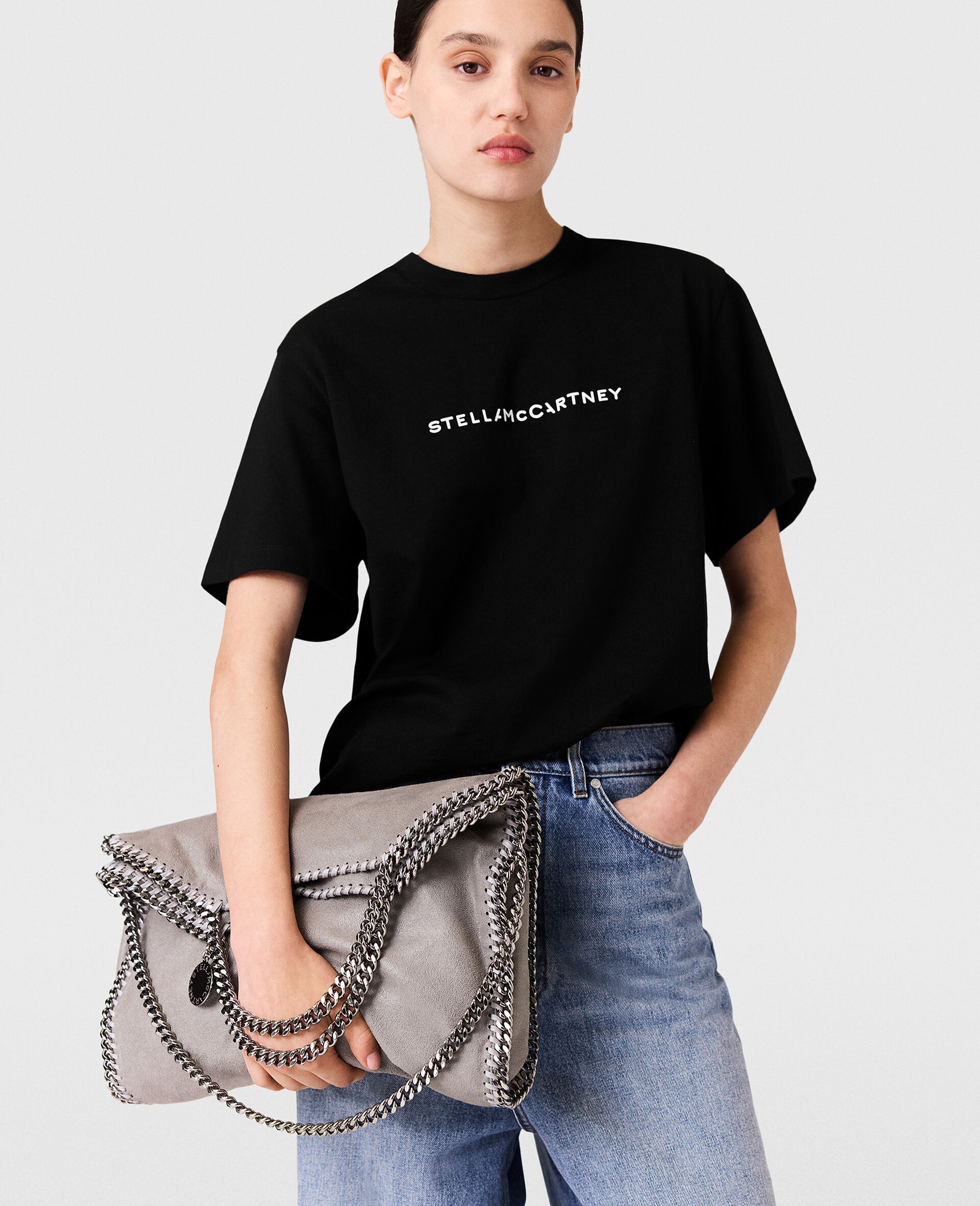 T-shirt Oversize con Logo in Cotone-Rosa-large T-shirt Oversize con Logo in Cotone-Rosa-large image number 4