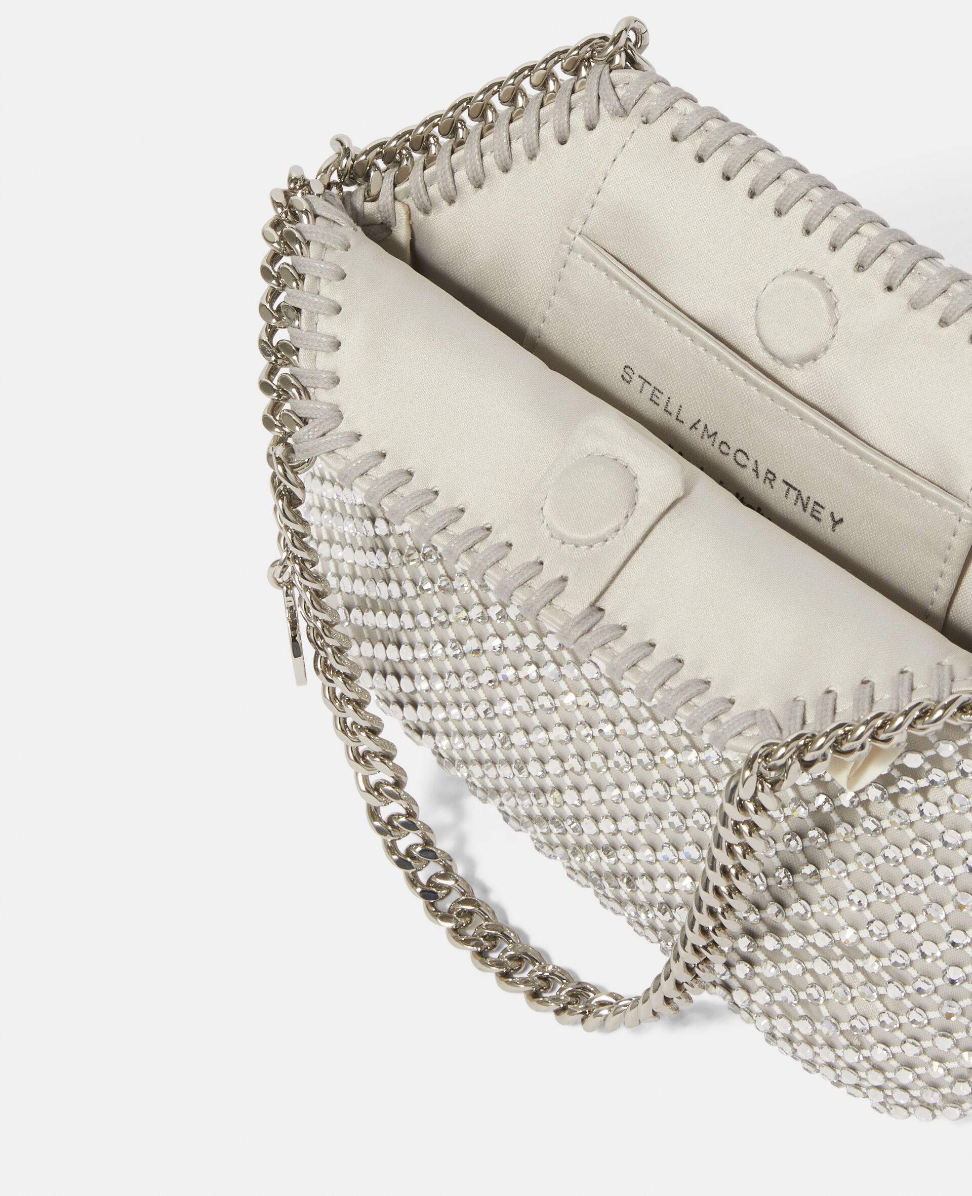 Falabella Crystal Mesh Mini Tote Bag-Grey-large image number 3