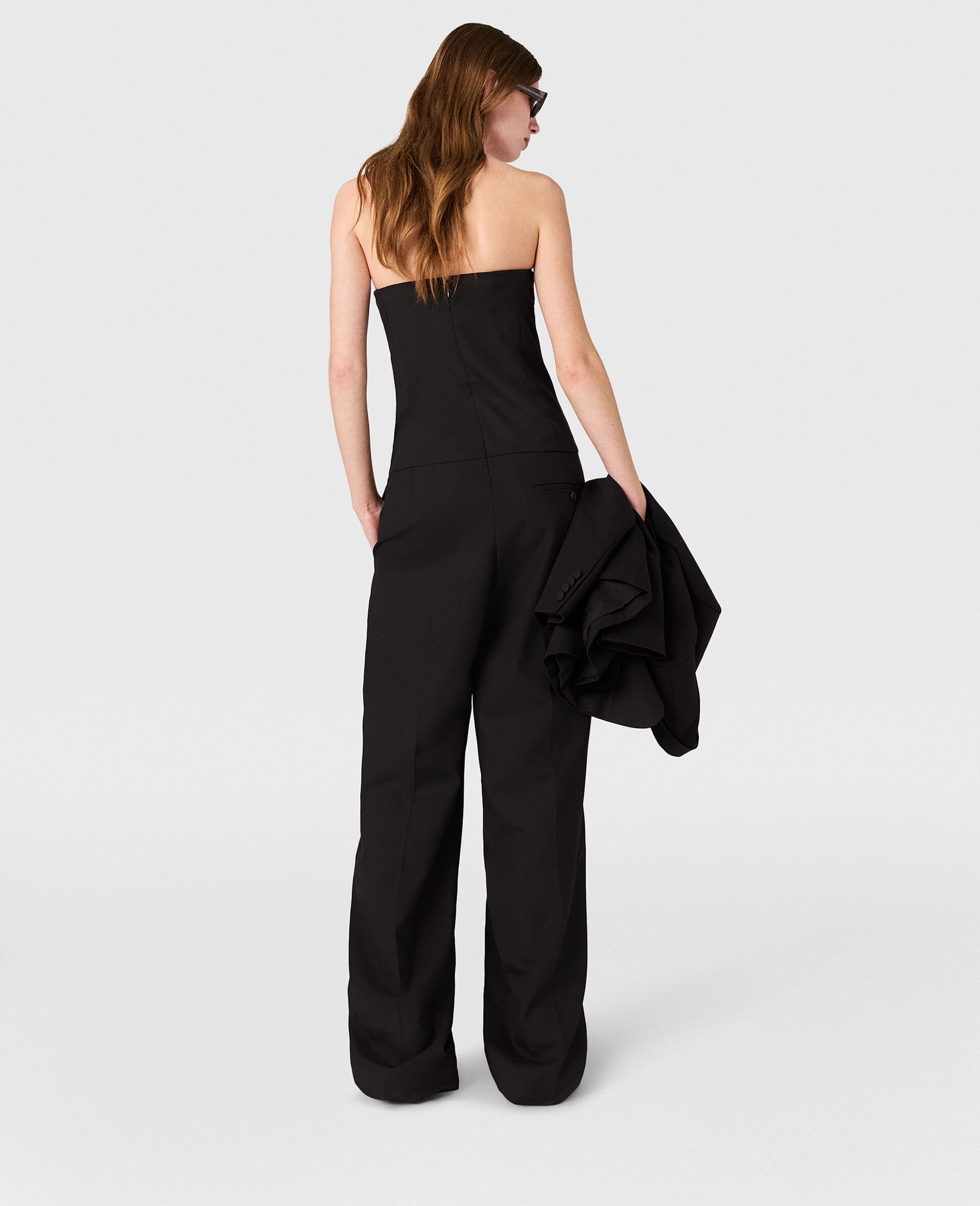 Strapless Tailored Jumpsuit-Black-large image number 3
