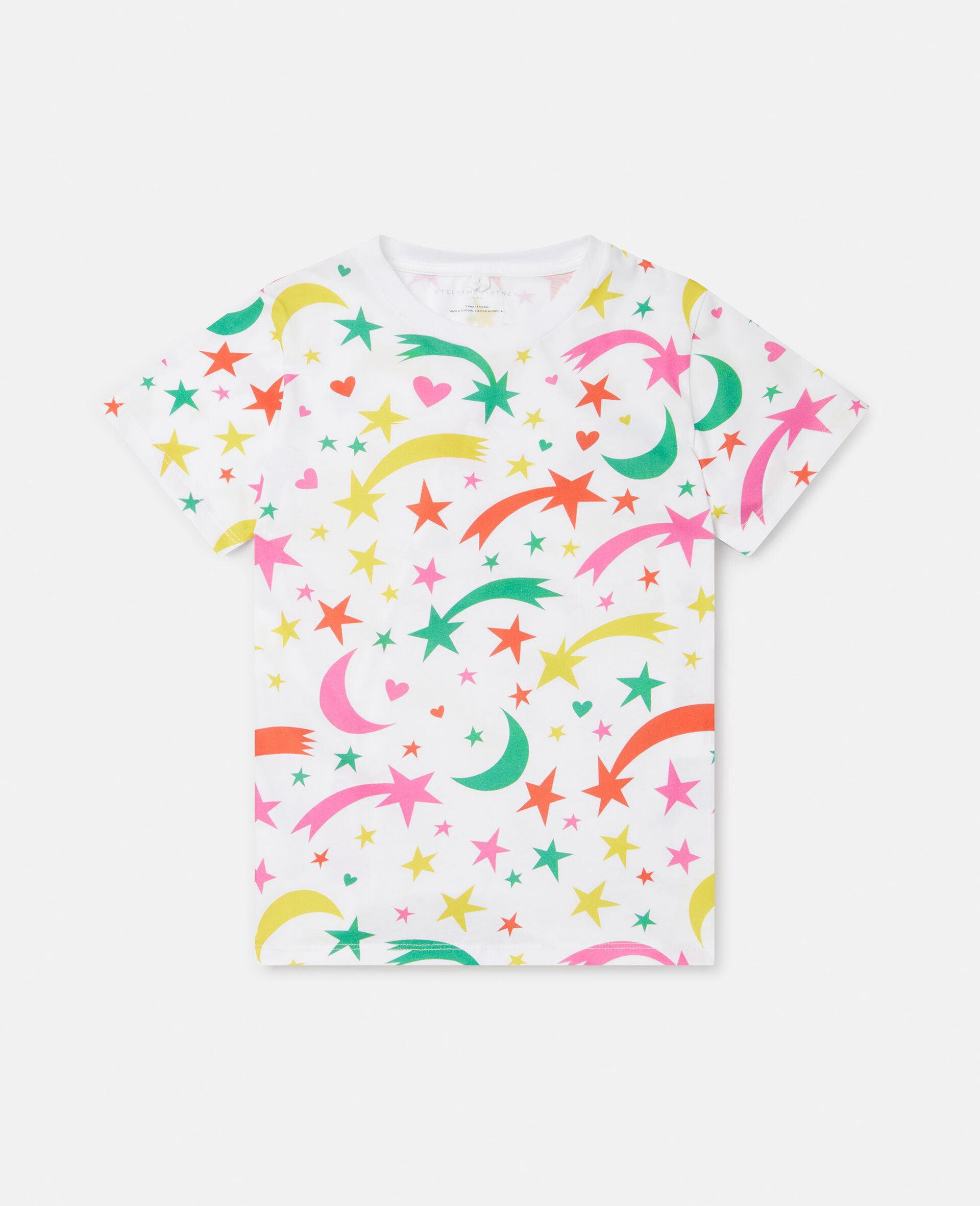 Shooting Stars Print Cotton T‐Shirt-White-large image number 0