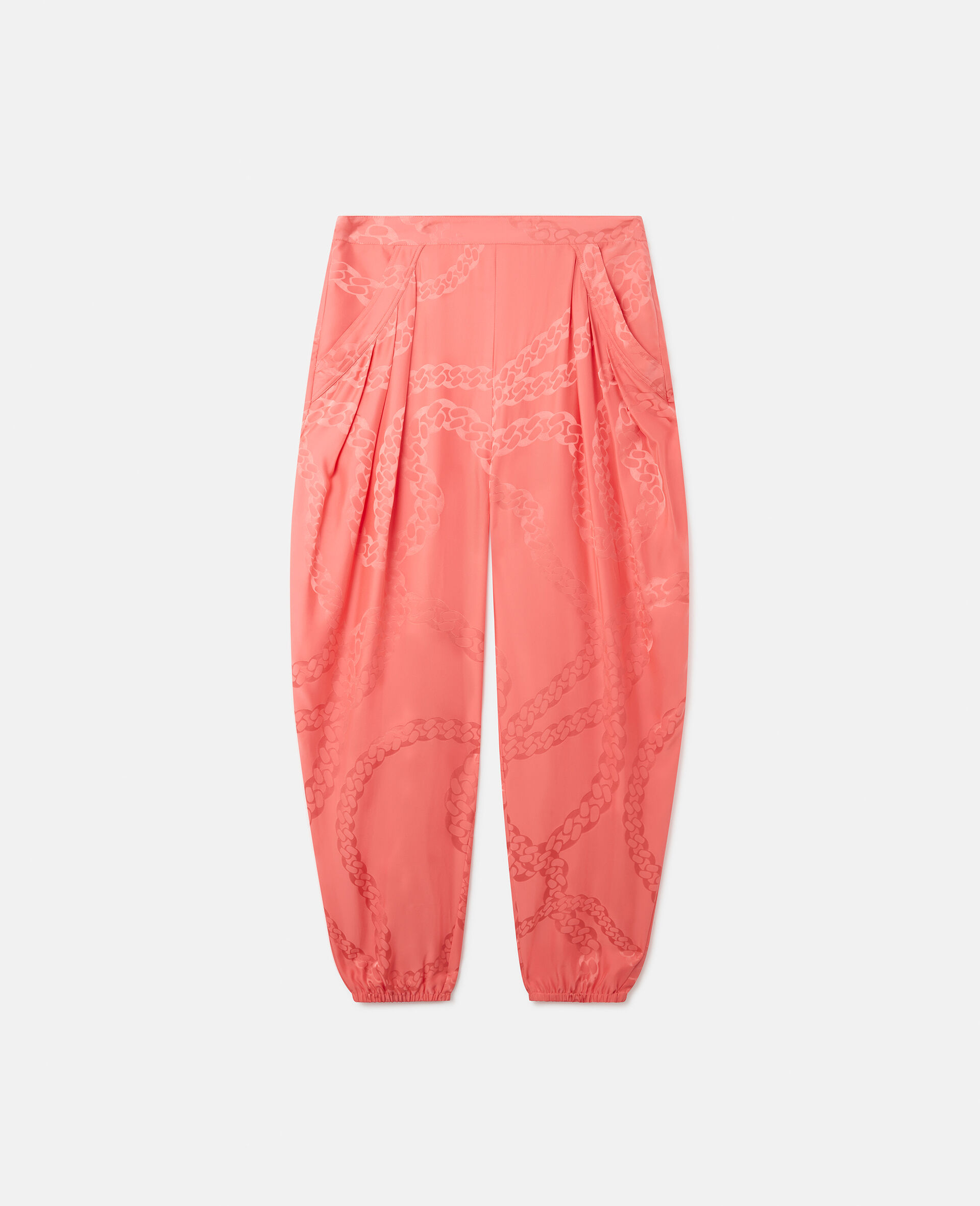 Falabella Chain Silk Jacquard Trousers-Pink-large image number 0