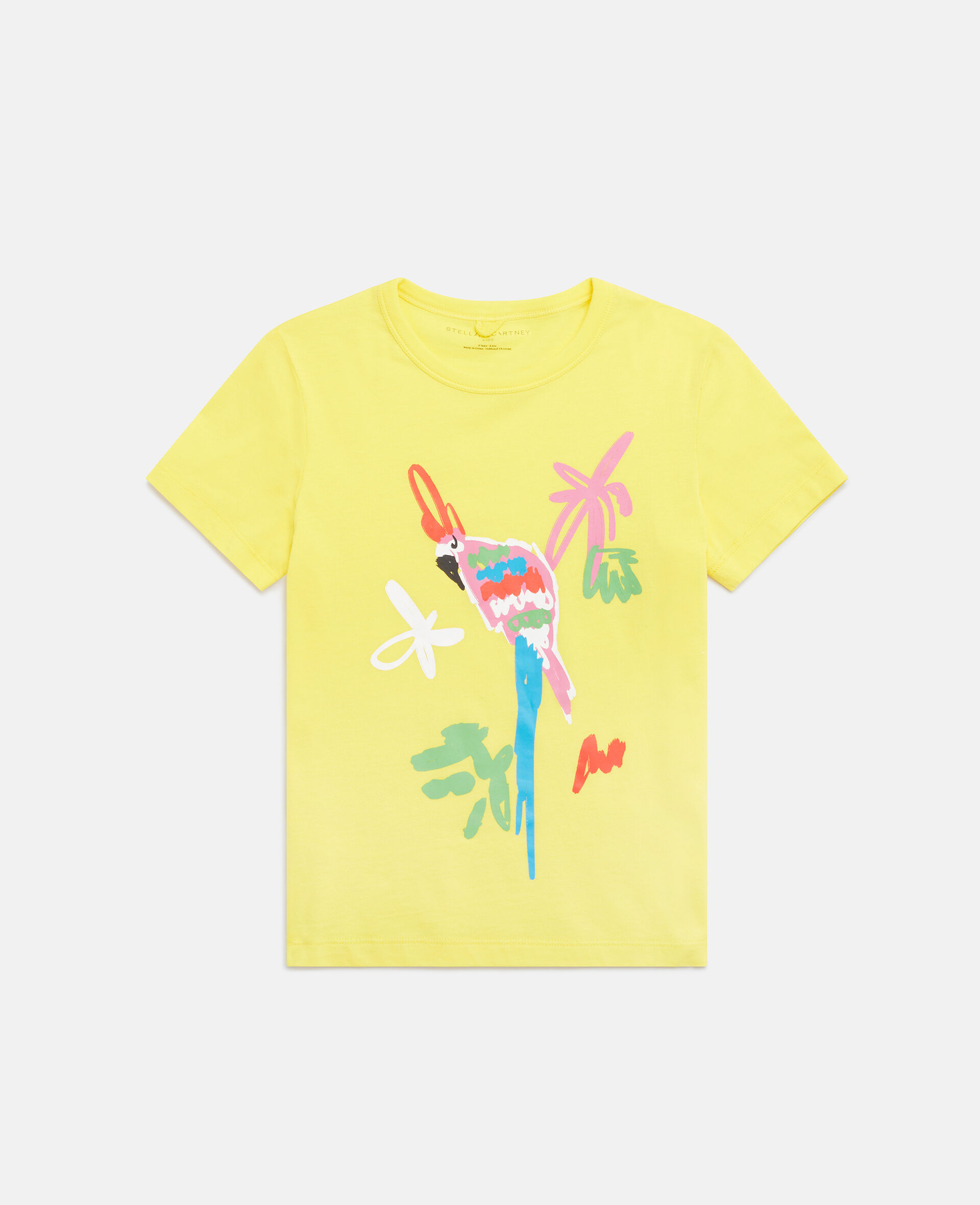 T shirt imprime perroquet-Jaune-large image number 0