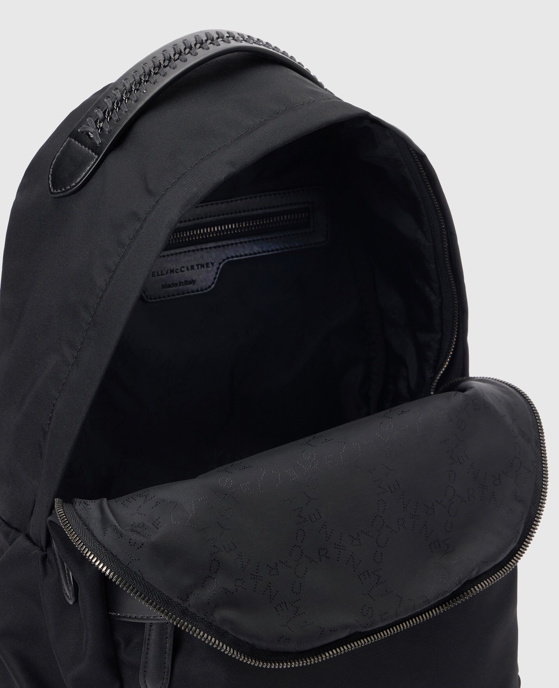 Logo饰带双肩包-黑色-large image number 3