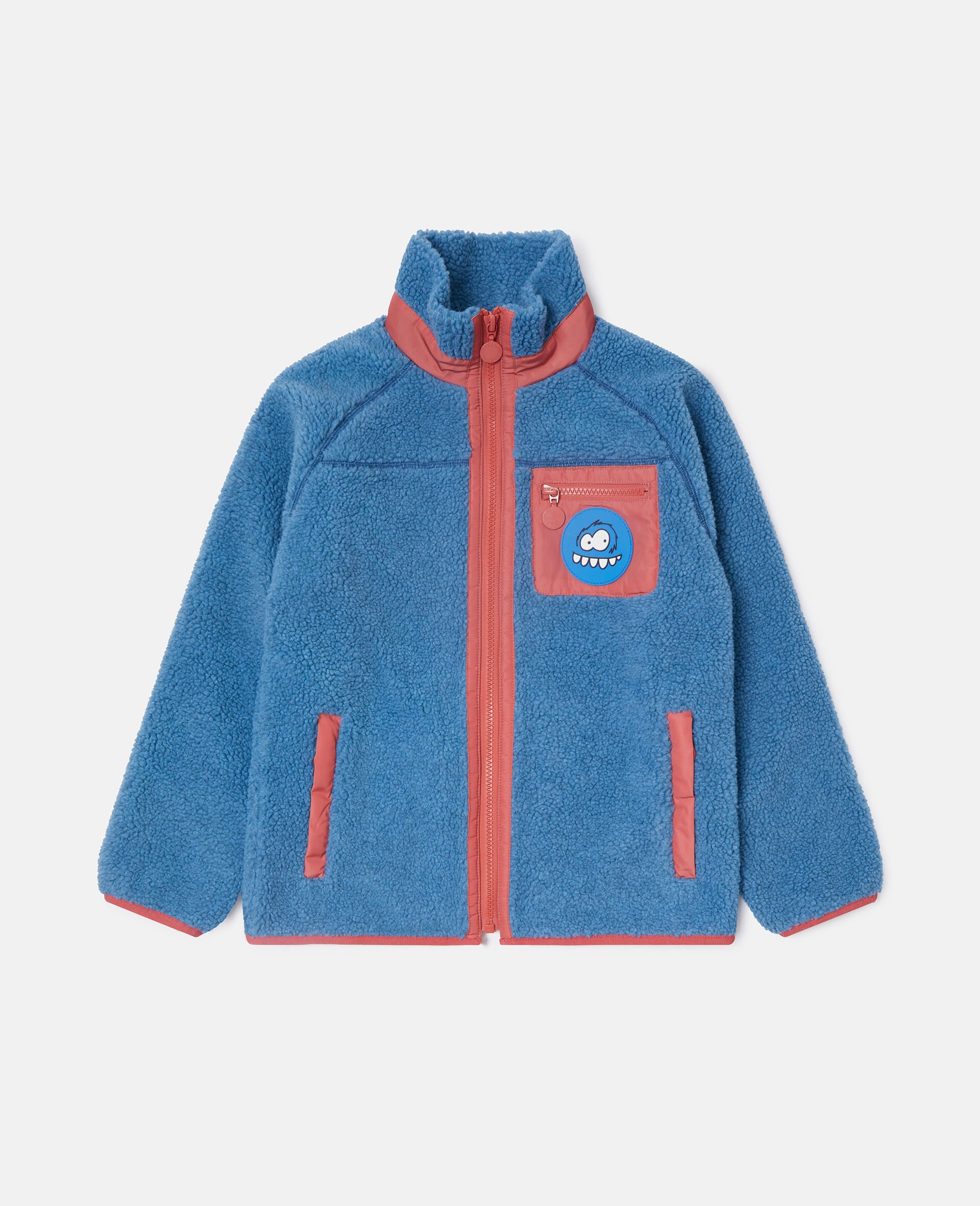 Monster Embroidered Fleece-Blue-medium