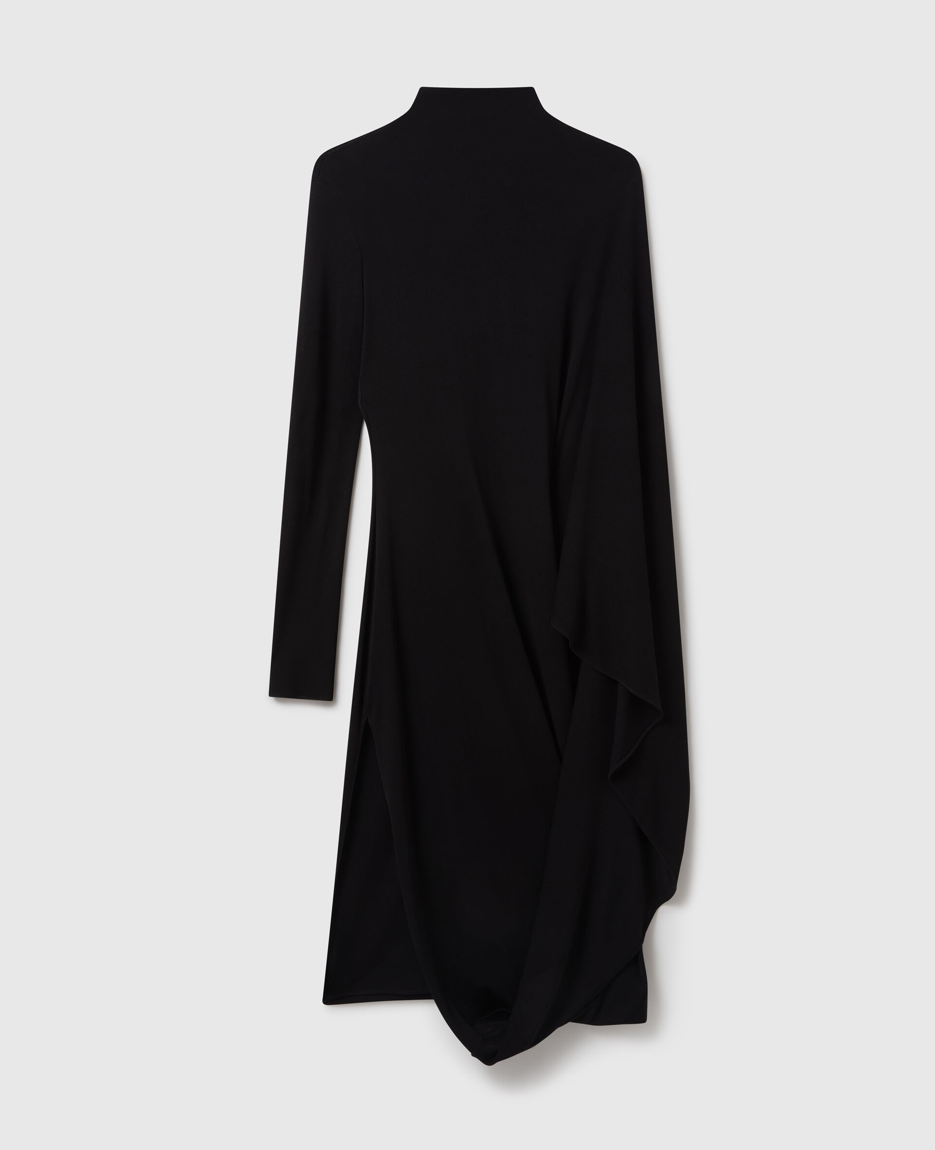 Asymmetric Cape Midi Dress-Black-large image number 0