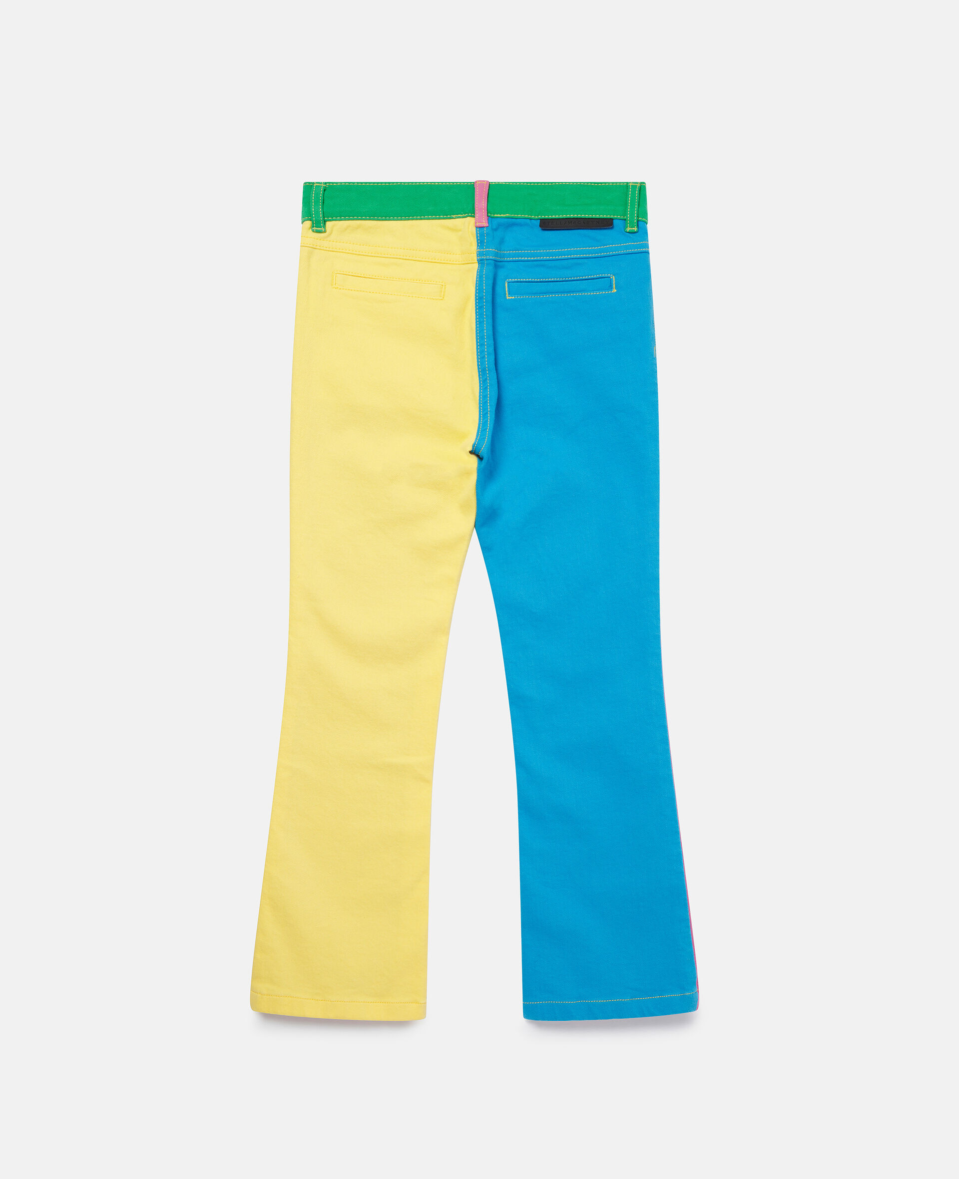 Colourblock Gabardine Cropped Flared Trousers-Multicoloured-large image number 2