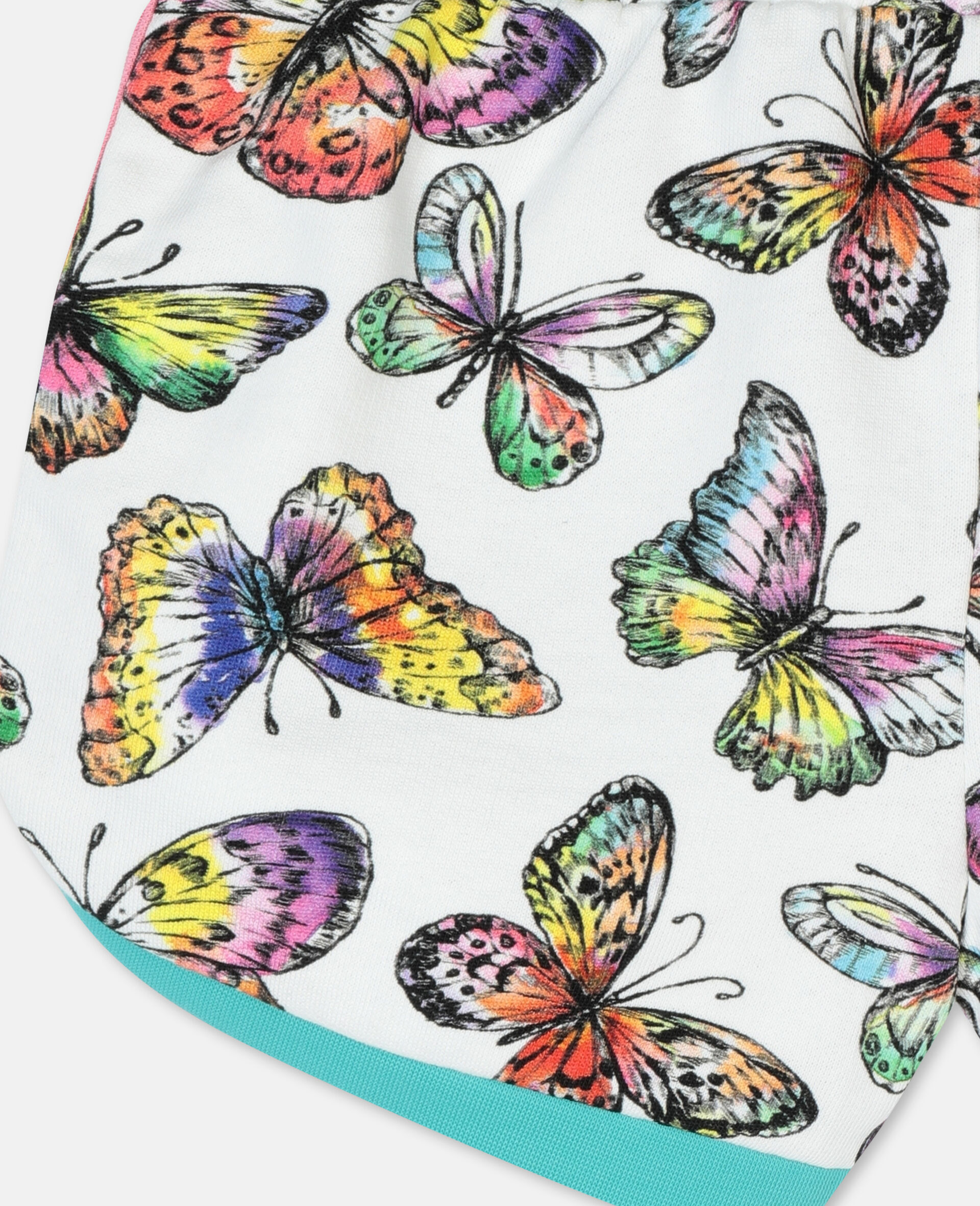 Kids White Butterfly Cotton Fleece Shorts Stella McCartney US