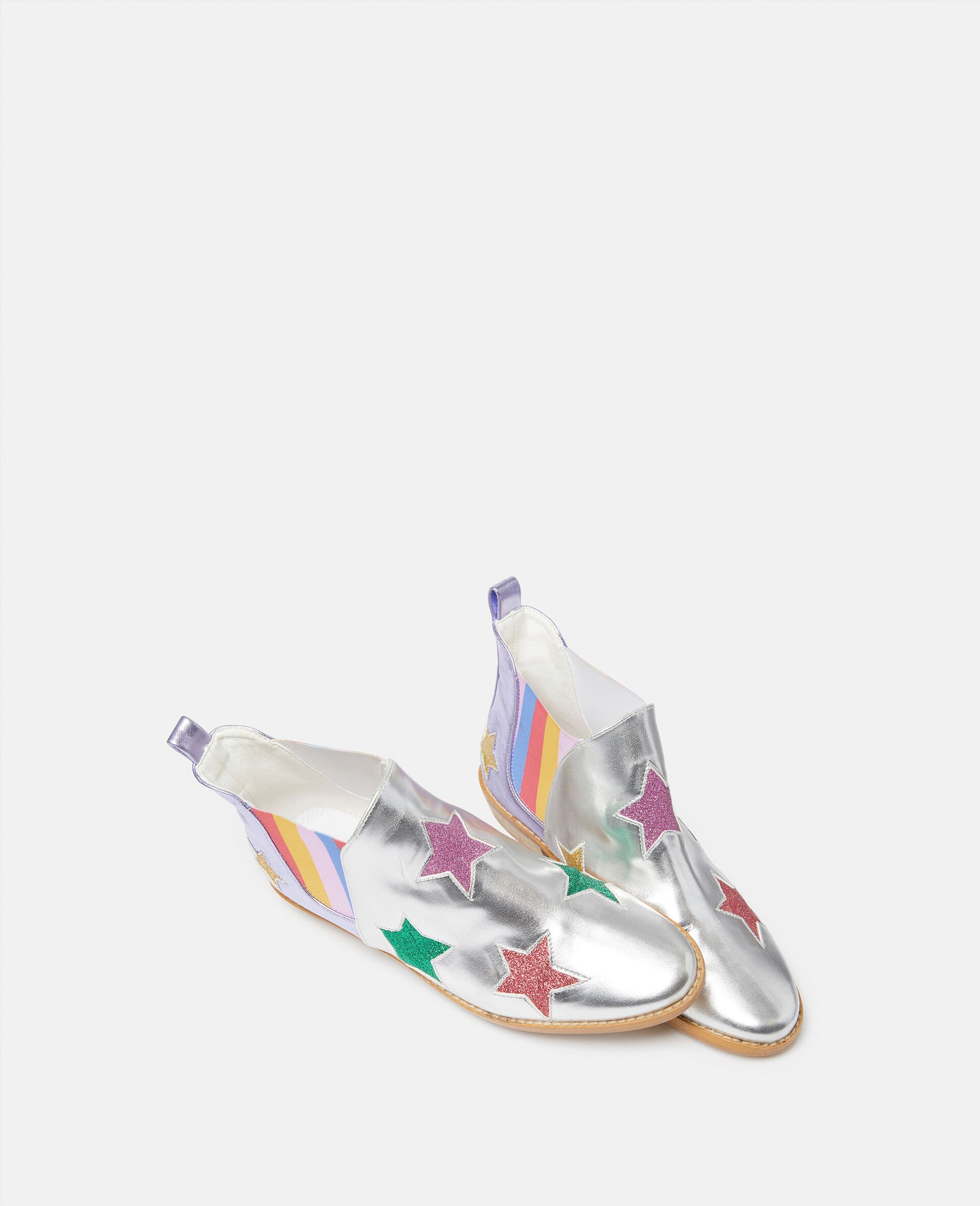 Metallic Stella Star Ankle Boots-Grey-large Metallic Stella Star Ankle Boots-Grey-large image number 3