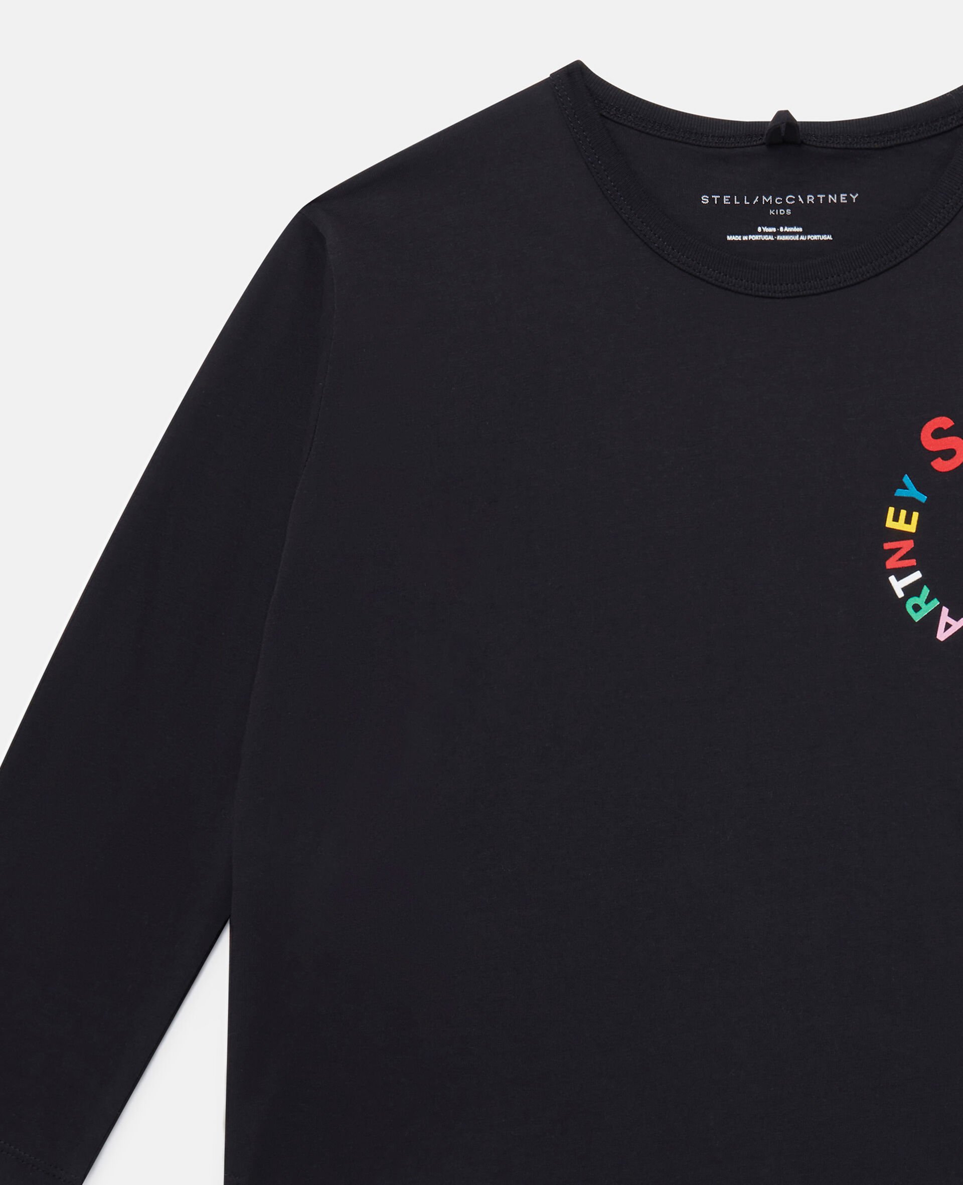 Logo Embroidery Long Sleeve T-Shirt-Black-large Logo Embroidery Long Sleeve T-Shirt-Black-large image number 1