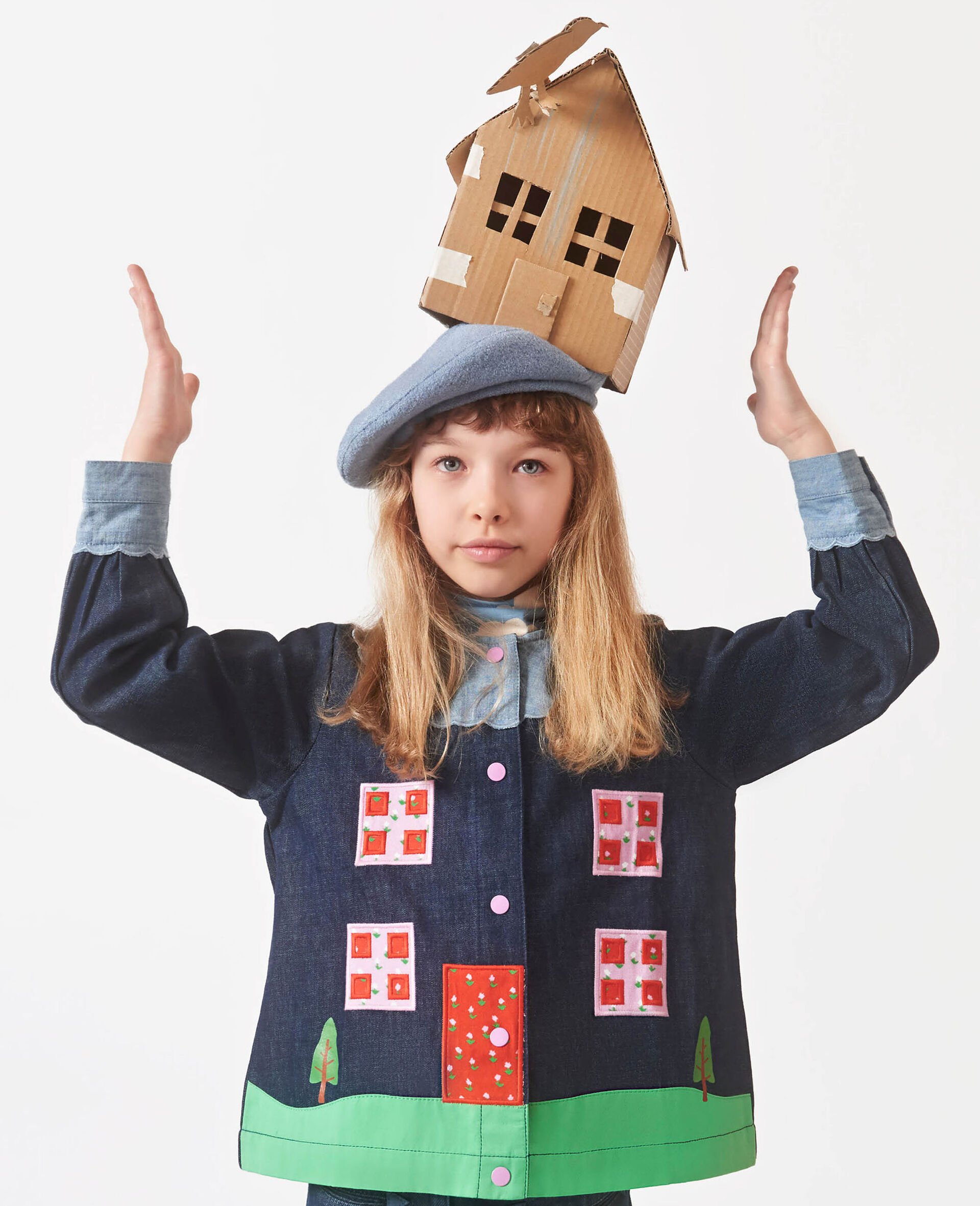 Farmyard Appliqué Long-Sleeve Blouse -Multicolour-model