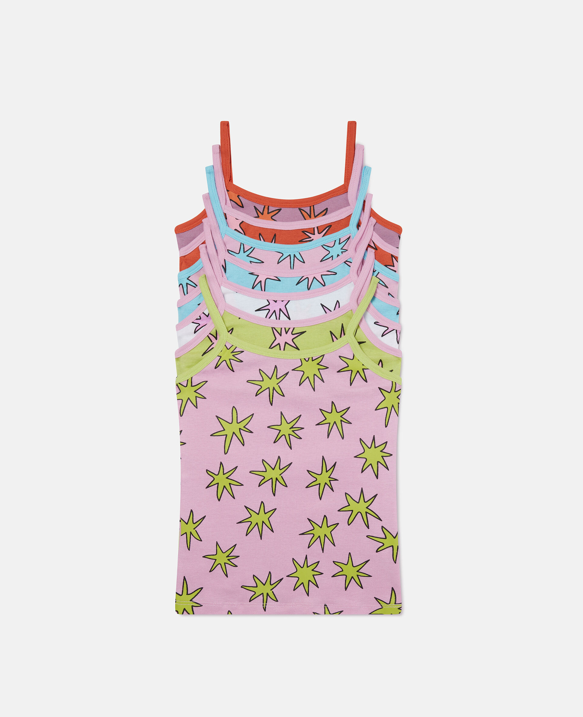 7 Pack of Star Print Vests-Multicolour-large image number 0