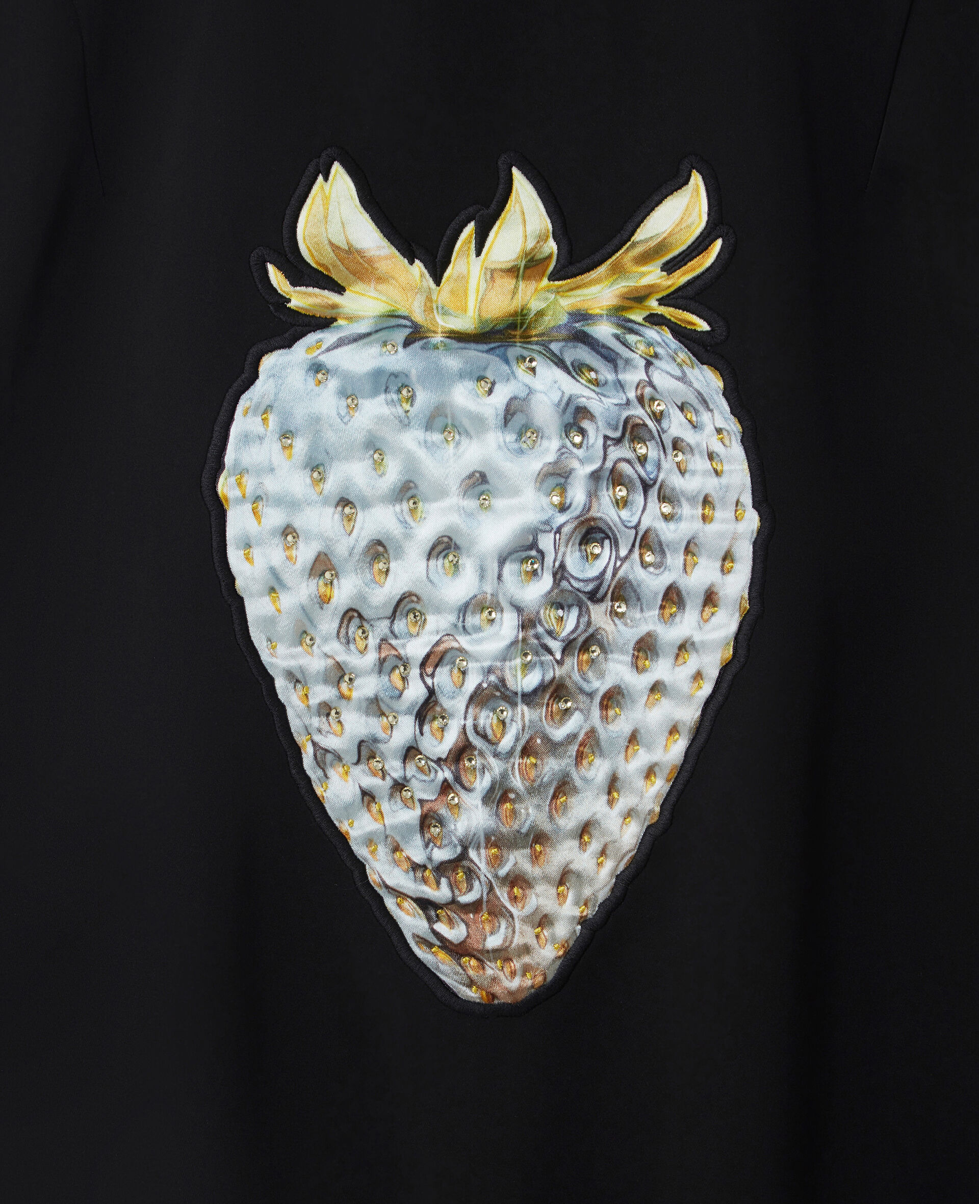 Strawberry-Print Heritage-Inspired Souvenir Jacket-Black-large image number 2