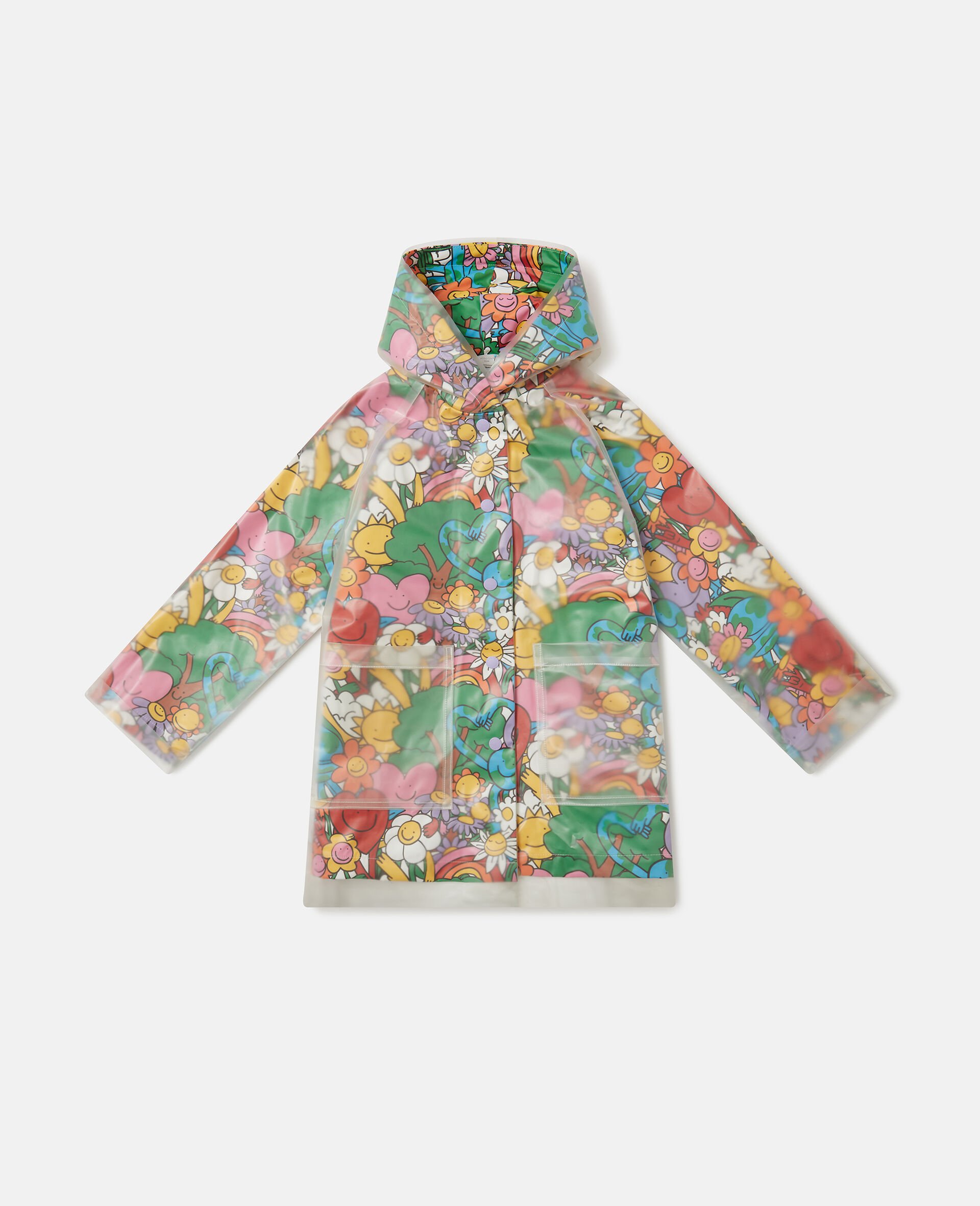 Earth Friends Print Raincoat-Multicolour-large image number 0