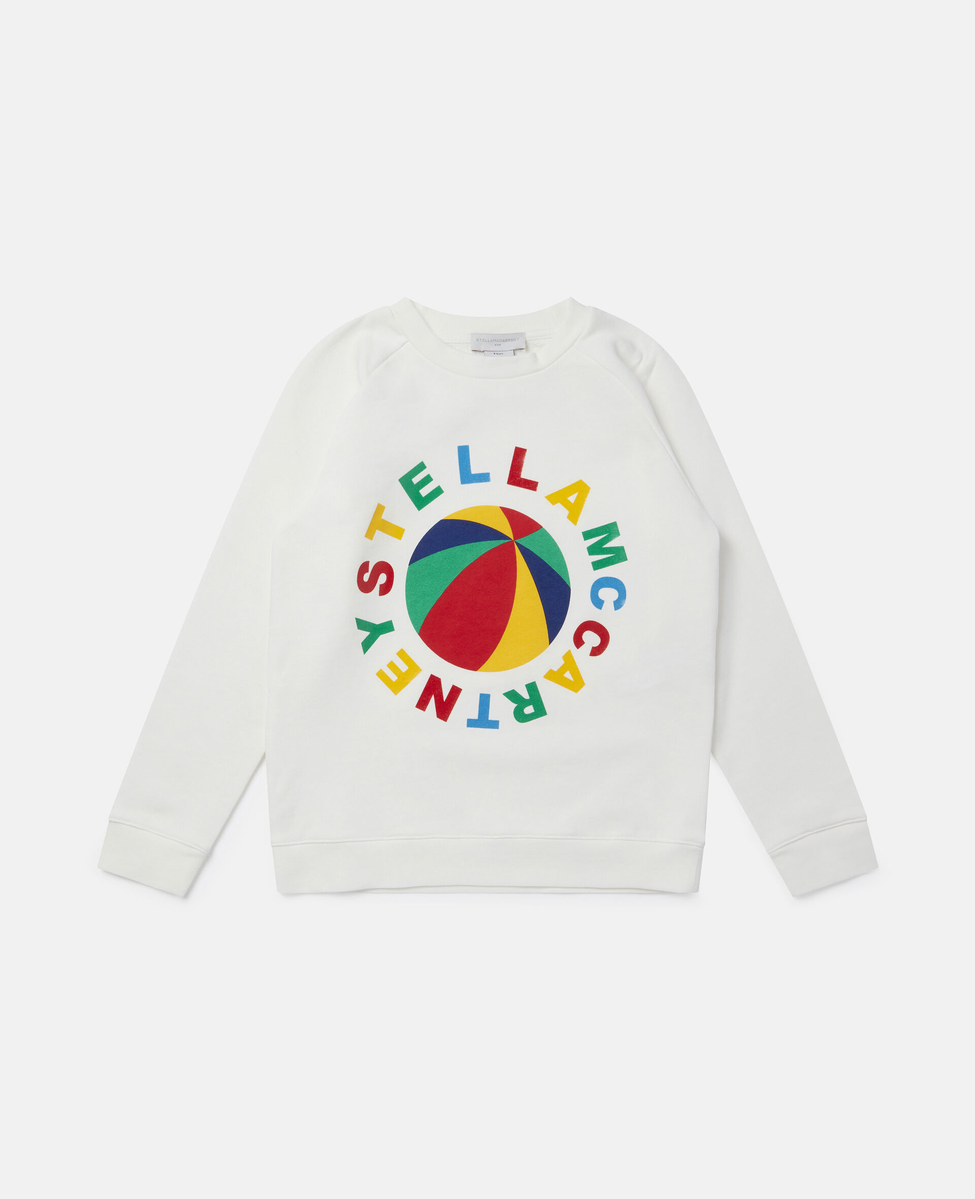 Beach Ball Logo Print Fleece Sweatshirt-White-large image number 0