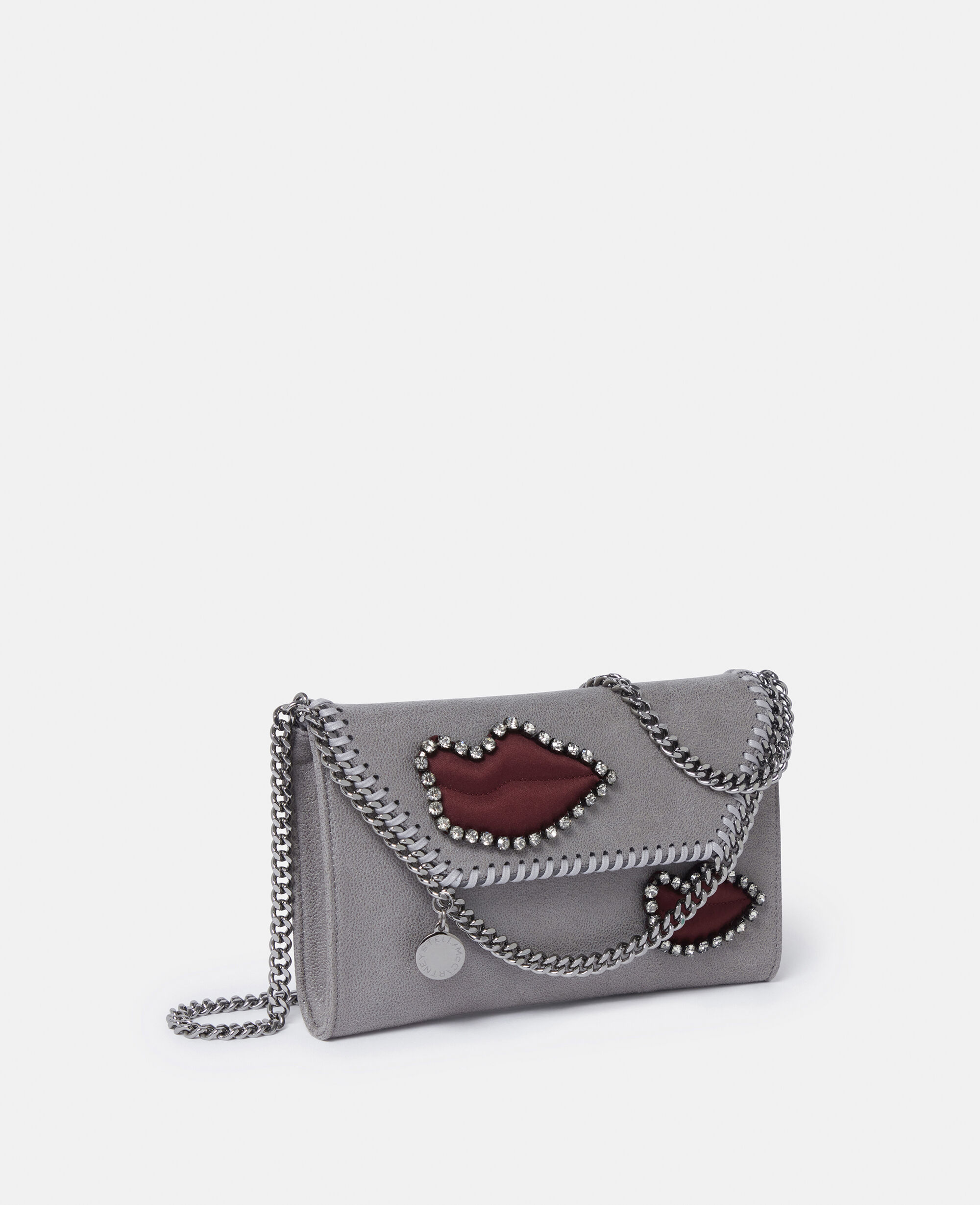 Women Grey Falabella Lips Wallet Crossbody Bag Stella McCartney IE