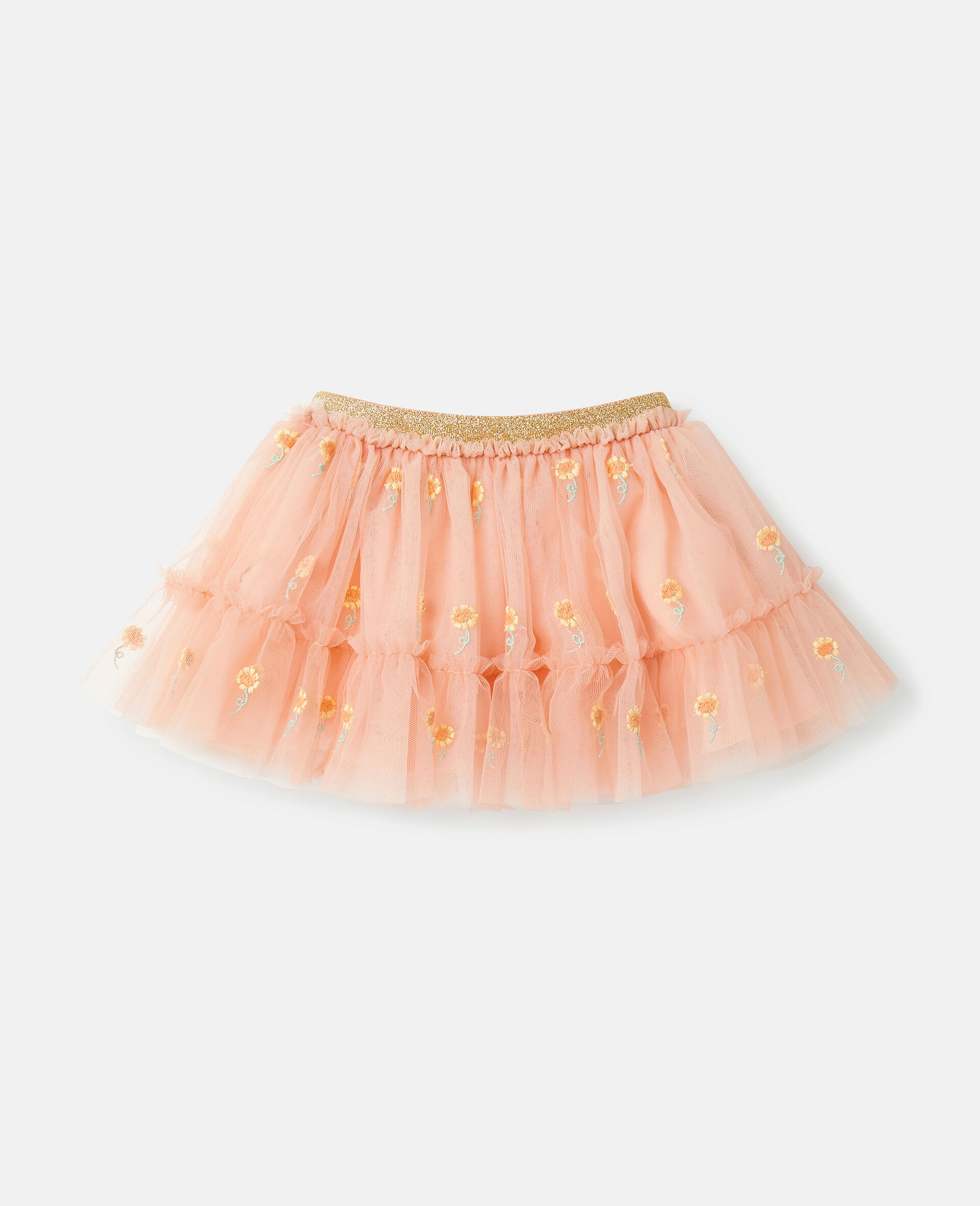 Sunflower Embroidery Tutu Skirt-Pink-medium