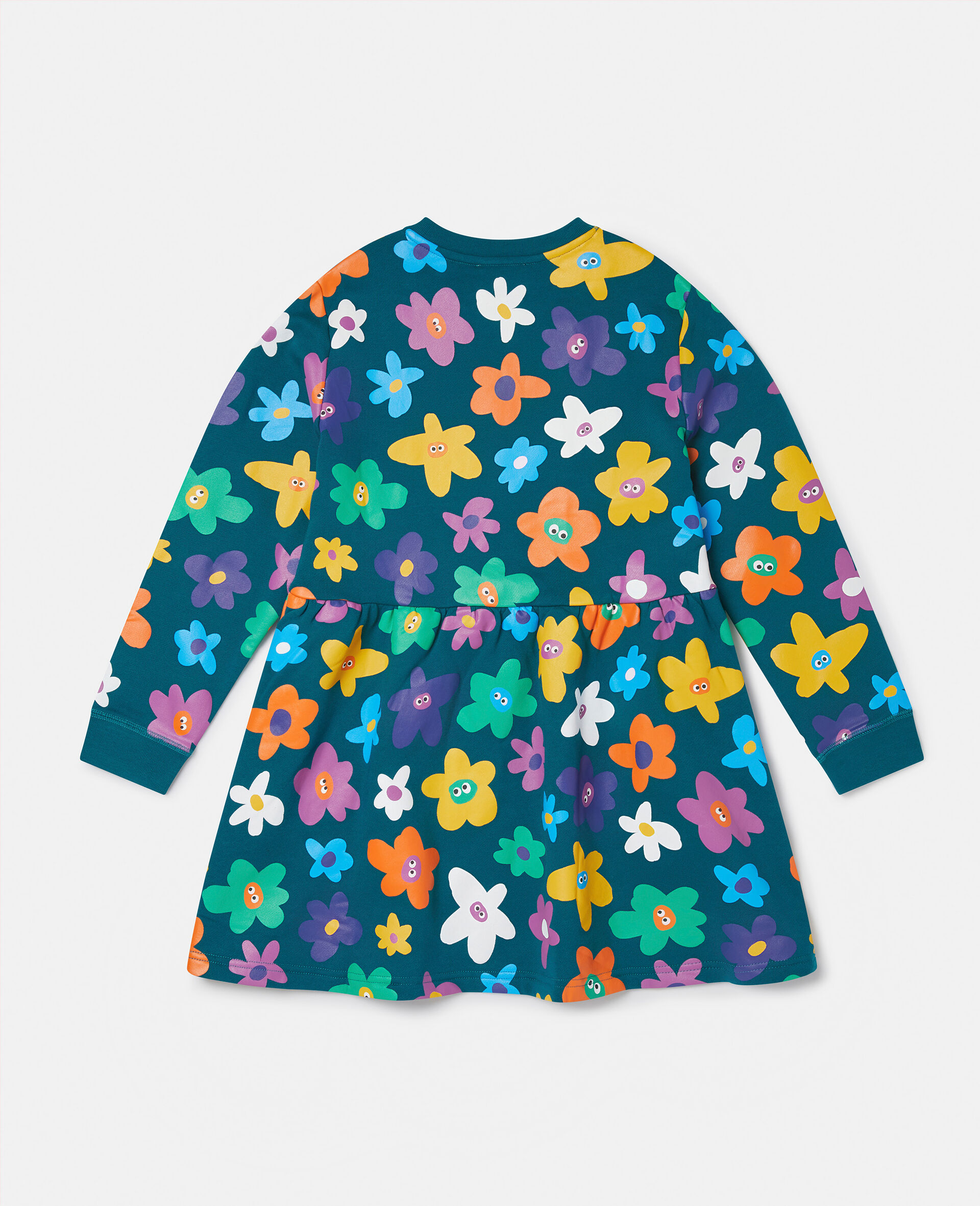 Smiling Flower Print Jersey Dress-Multicolour-large image number 2