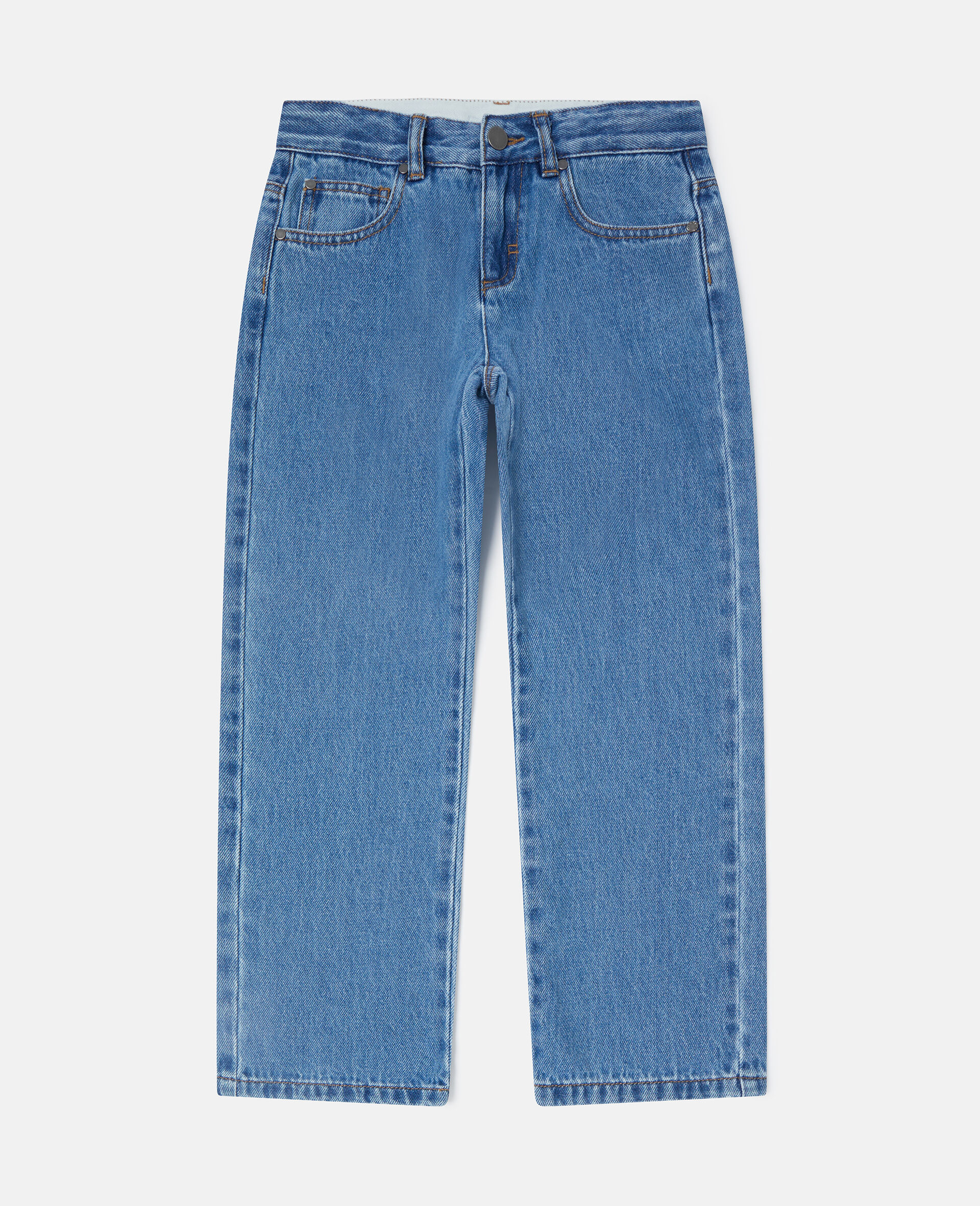 Jean droit en denim-Bleu-medium