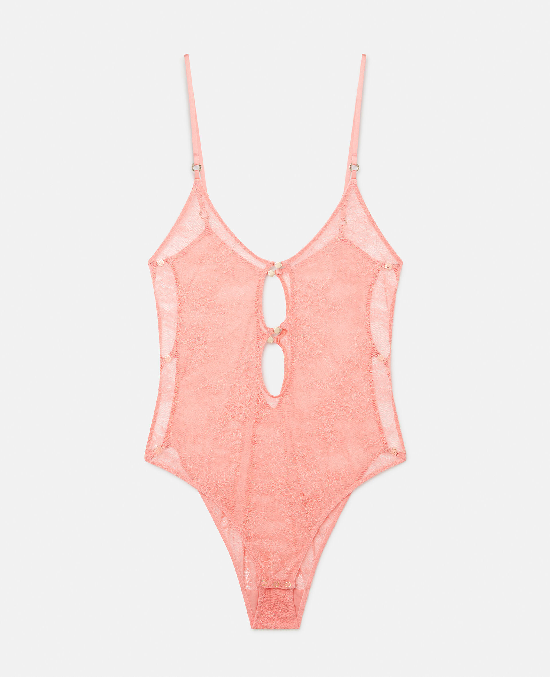 Floral Lace High Leg Bodysuit-Pink-large image number 0