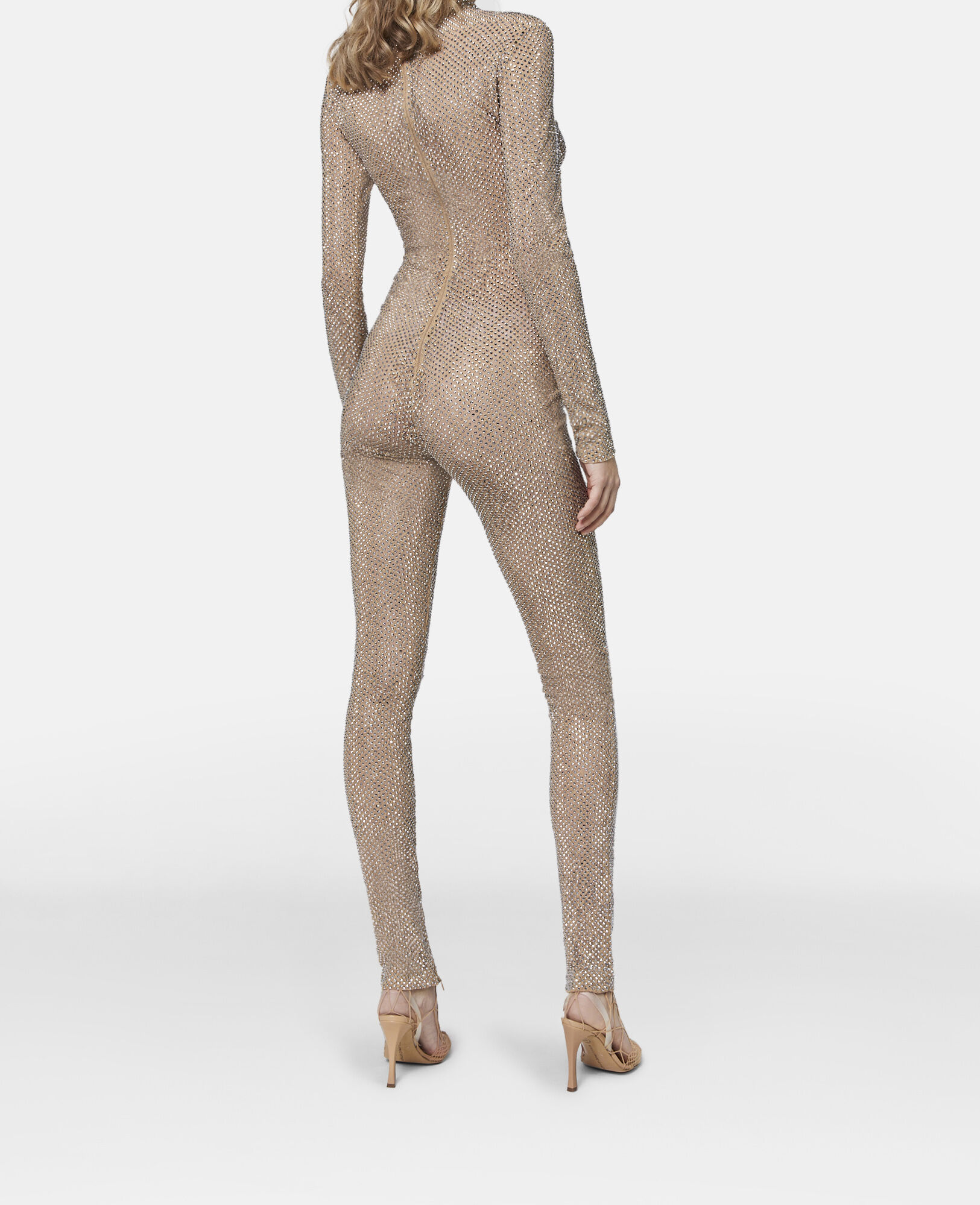 Women Nude Diamanté Lace Bodysuit | Stella McCartney US