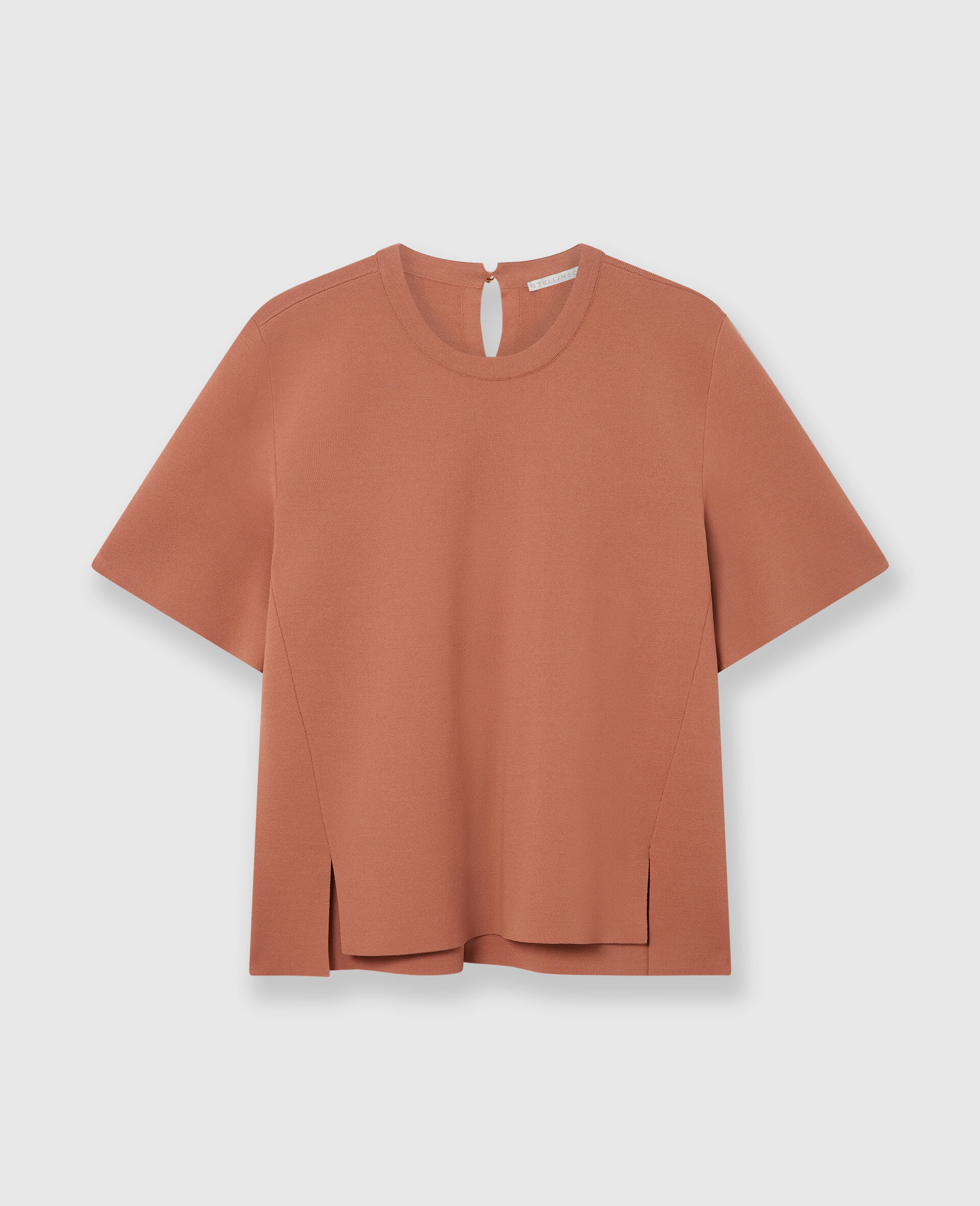 Kastenförmiges T-Shirt mit kurzen Ärmeln-Cream-large image number 0