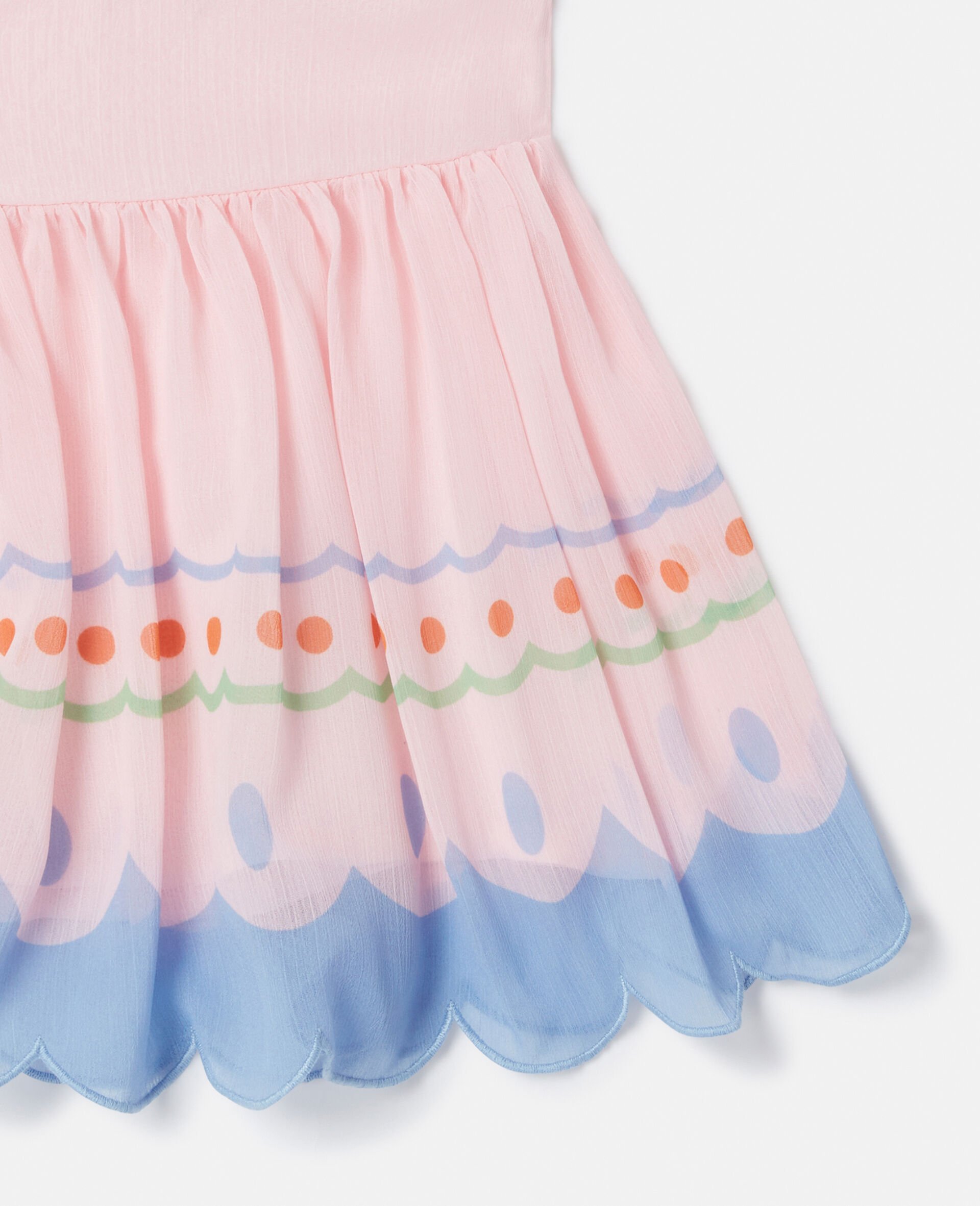 Butterfly Pleated Cap-Sleeve Dress-Pink-large image number 3