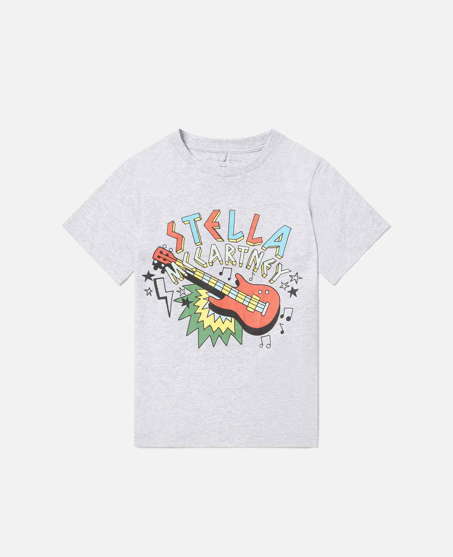 ステラロゴ ロックギタープリント Tシャツ-グレー-large image number 0