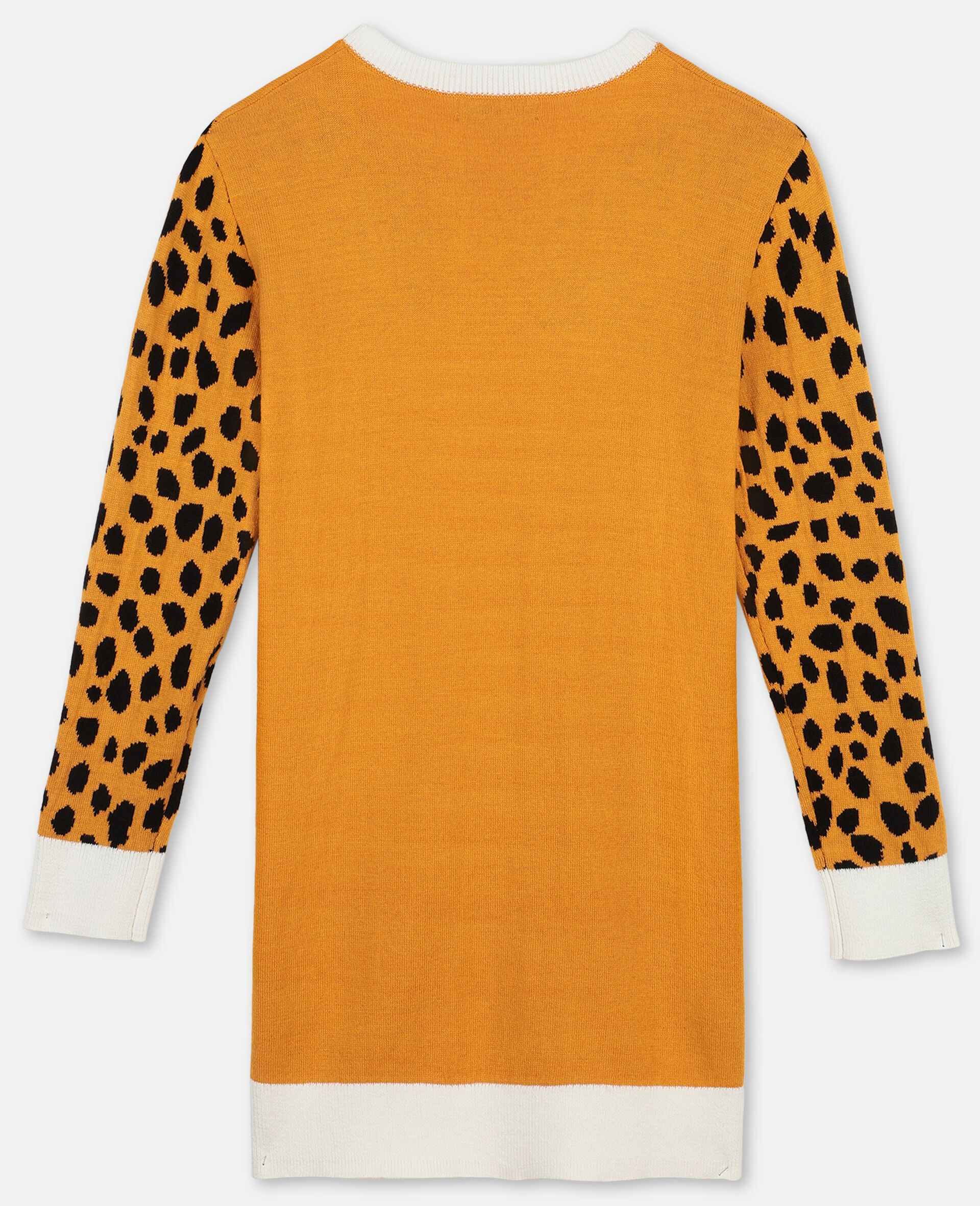 Cheetah Intarsia Knit Dress-Orange-large image number 3