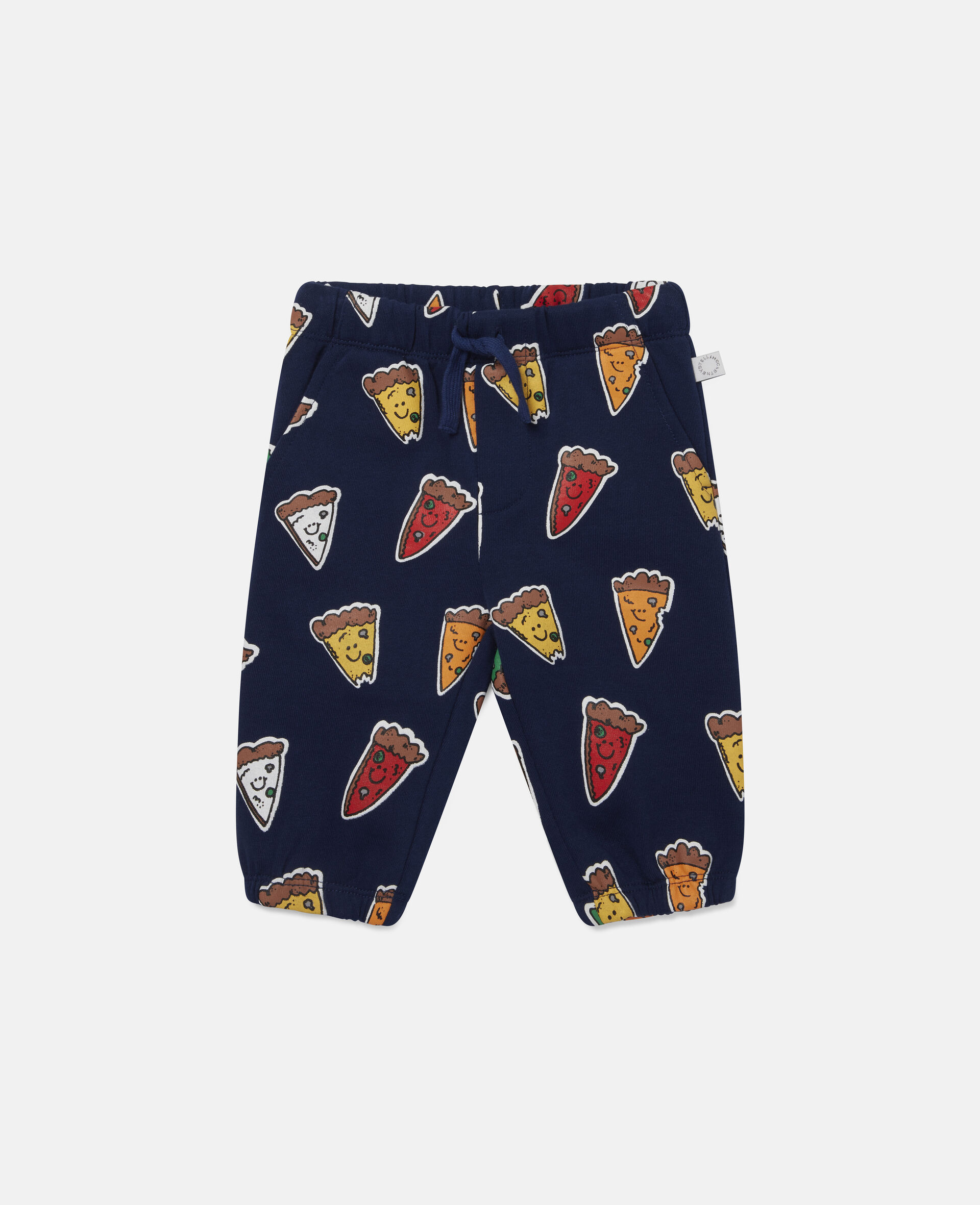 Pantalon de jogging en polaire motif pizza-Bleu-large