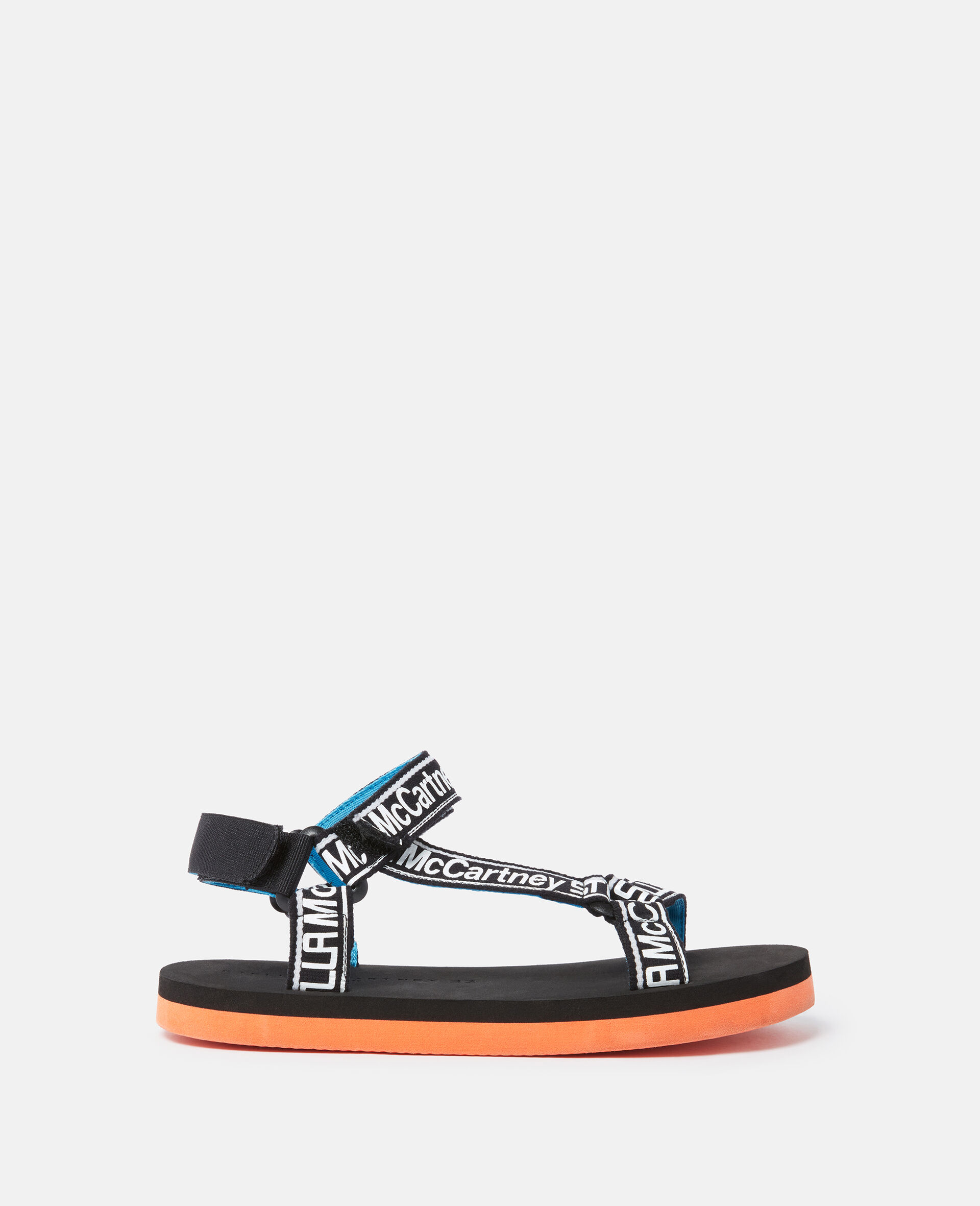 Stella Logo Tape Sandals-Black-large Stella Logo Tape Sandals-Black-large image number 0