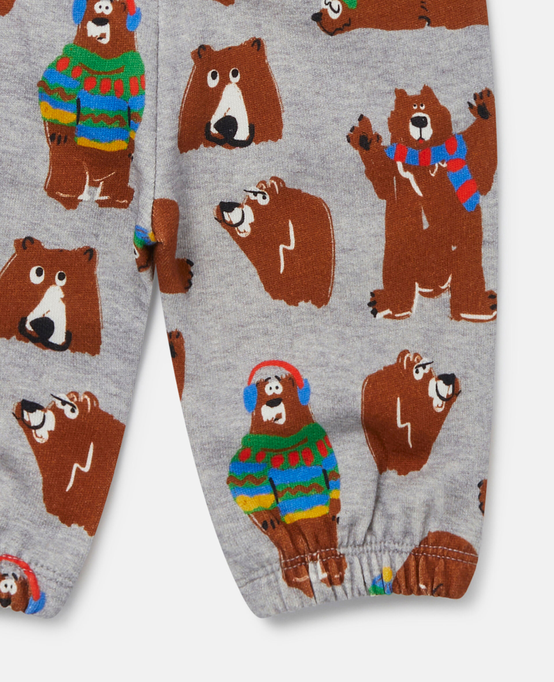 Bear Print Joggers-Grey-large image number 3