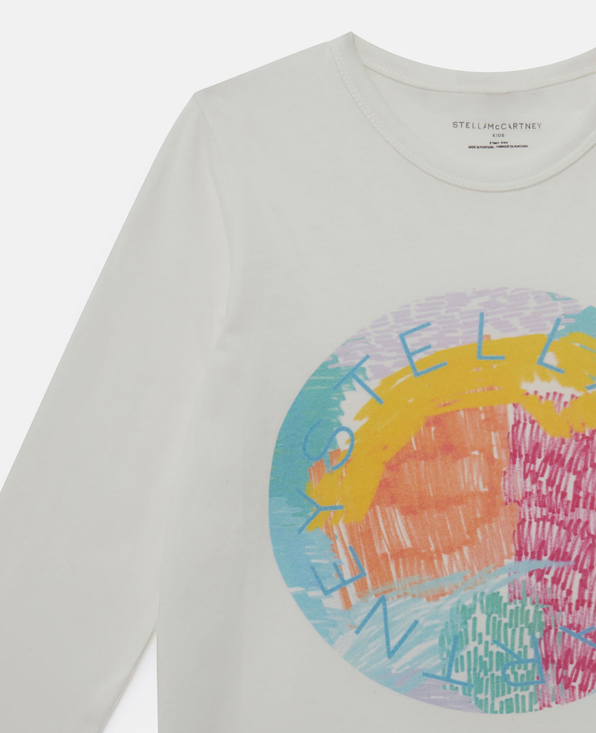 Logo Scribble Disc Long Sleeve T-Shirt-Cream-large image number 1