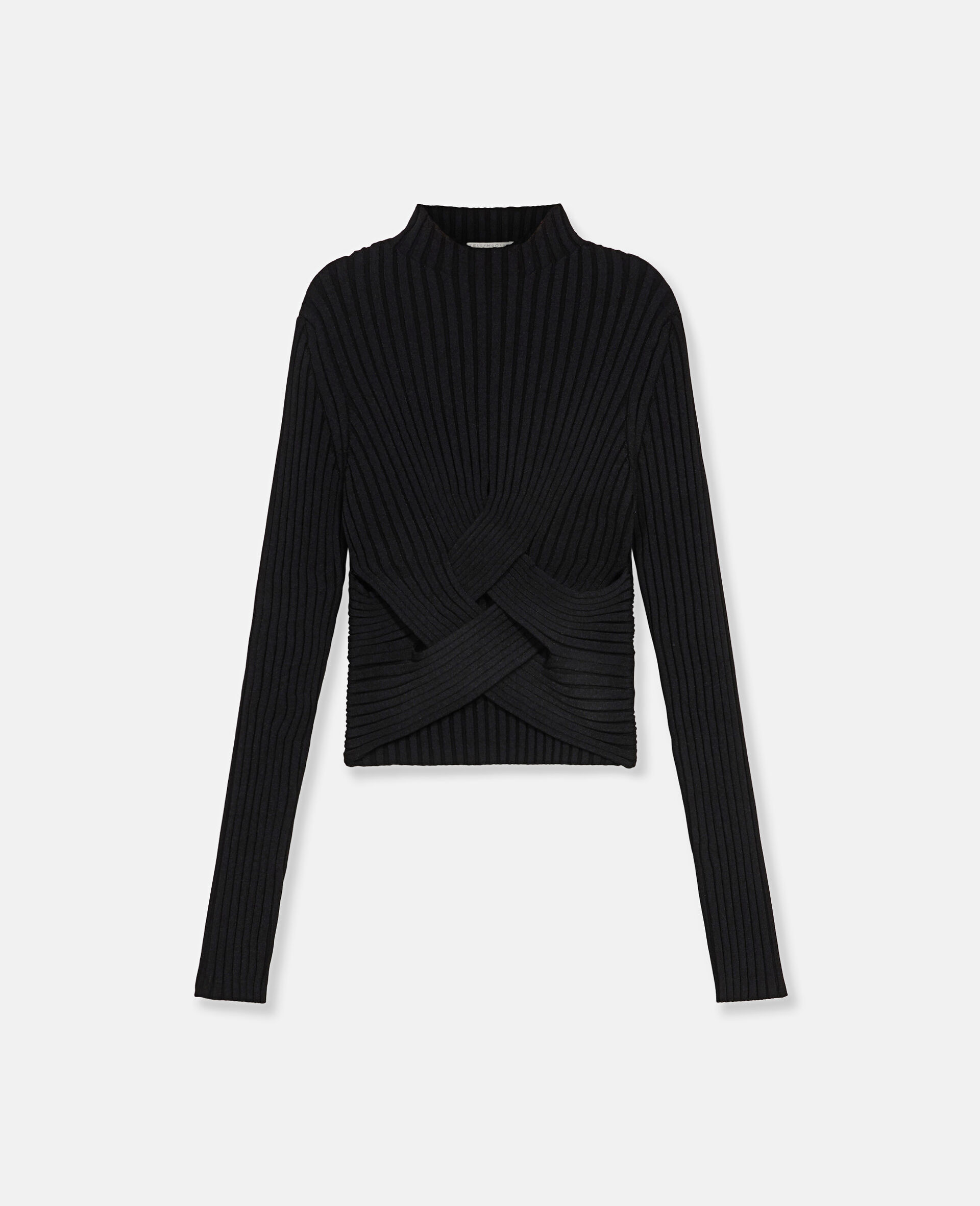 Striped Technical Knit Jumper-Black-large image number 0