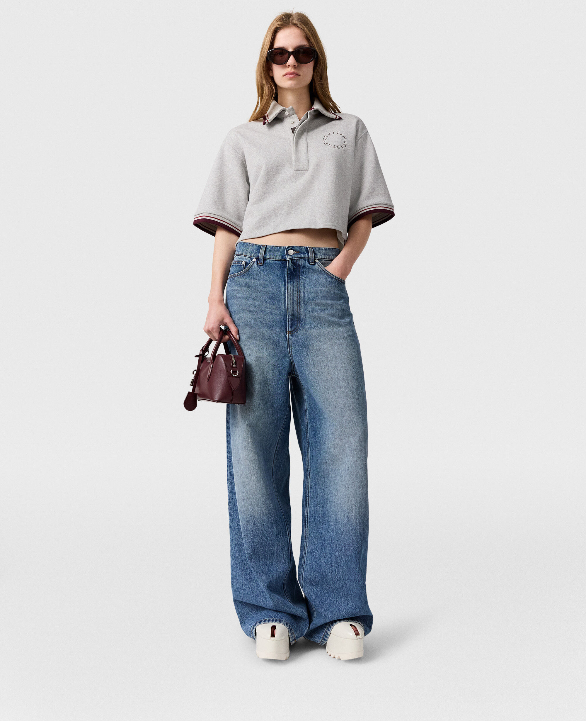 Women ヴィンテージブルー フェード ワイドレッグ ハイライズ