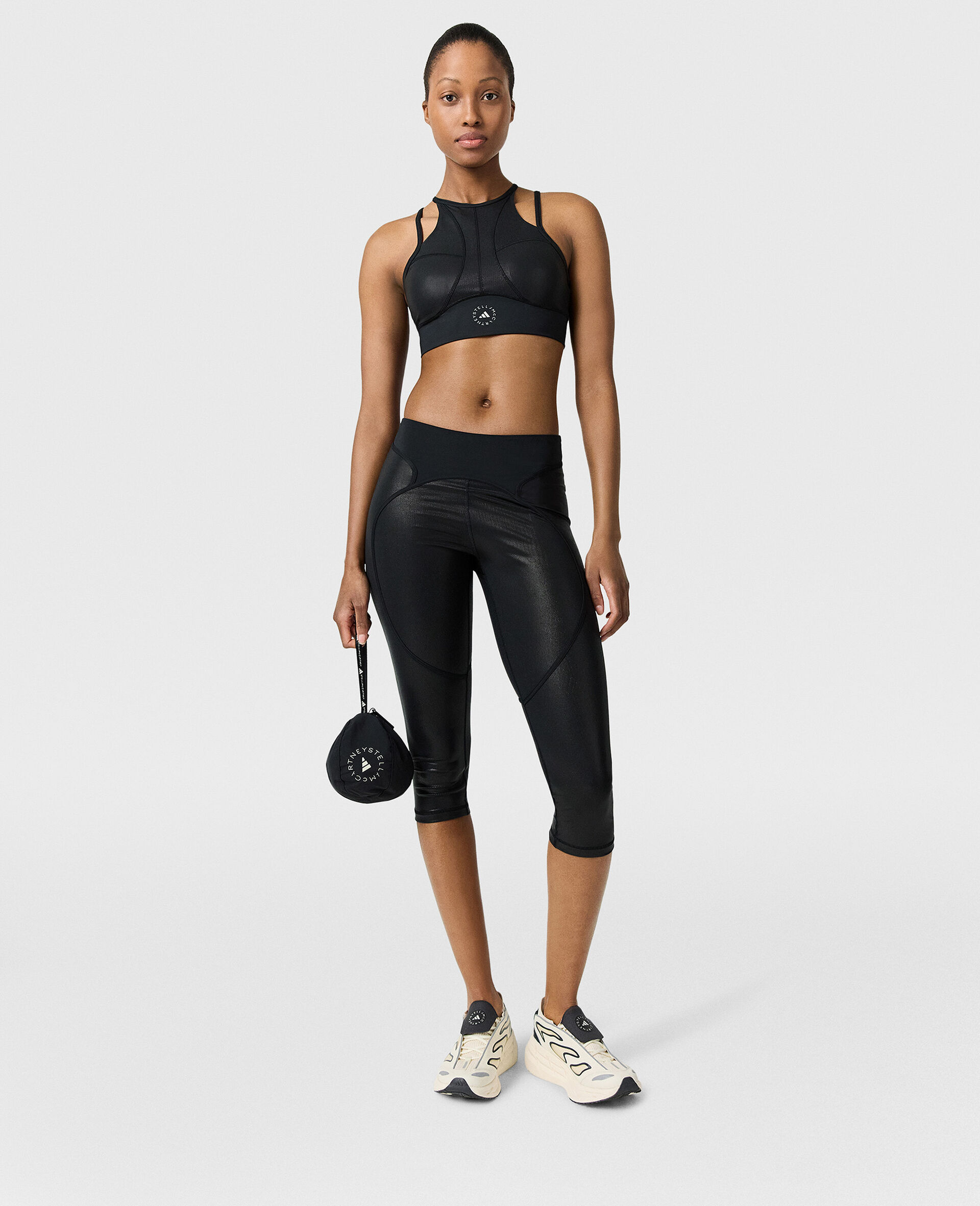 TruePurpose Training Capri Leggings-Black-model