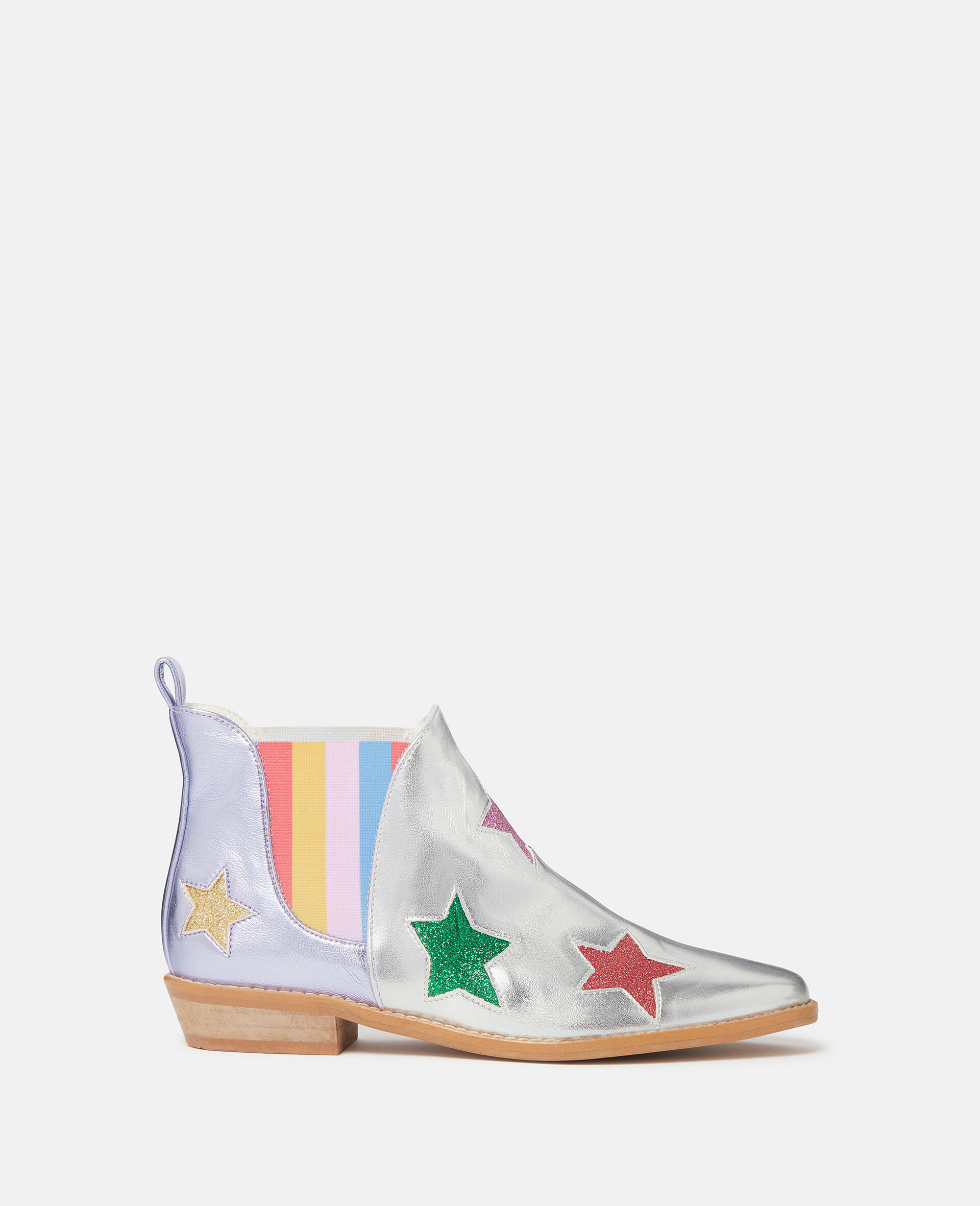 Metallic Stella Star Ankle Boots-Grey-large image number 0