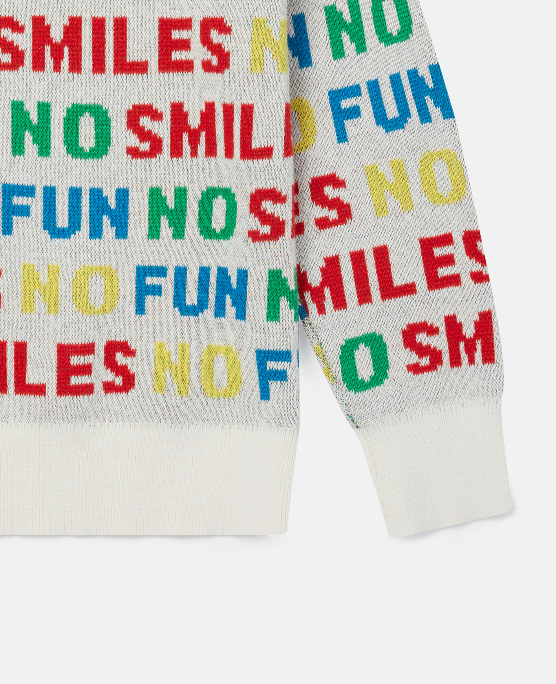 No Smiles No Fun Knit Jumper-White-large image number 2