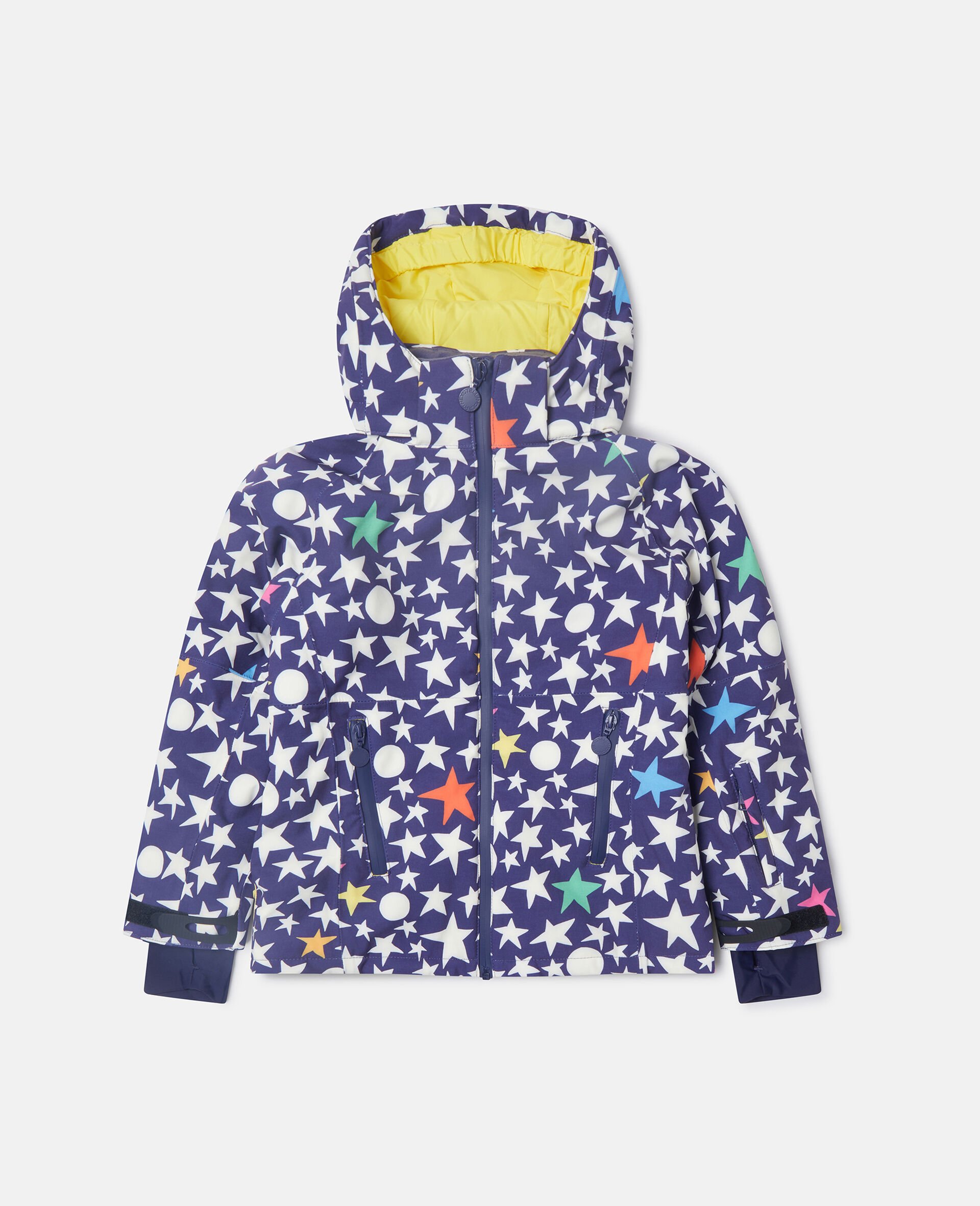 Kids Blue/Multicolour Star Print Hoodied Ski Jacket Stella McCartney US Kids Blue/Multicolour Star Print Hoodied Ski Jacket Stella McCartney US